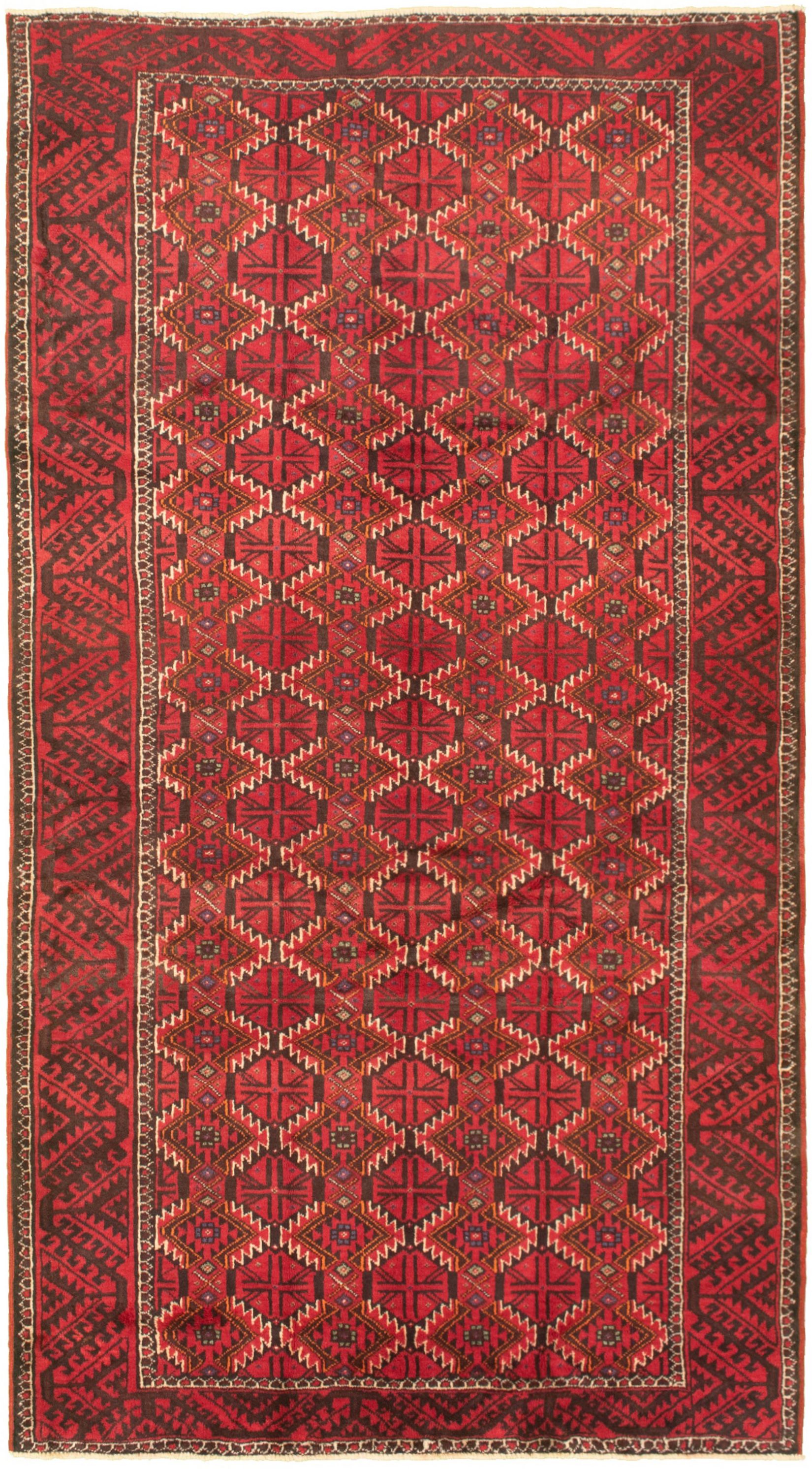 Hand-knotted Caucasus Kula Red Wool Rug 5'0" x 9'10" Size: 5'0" x 9'10"  