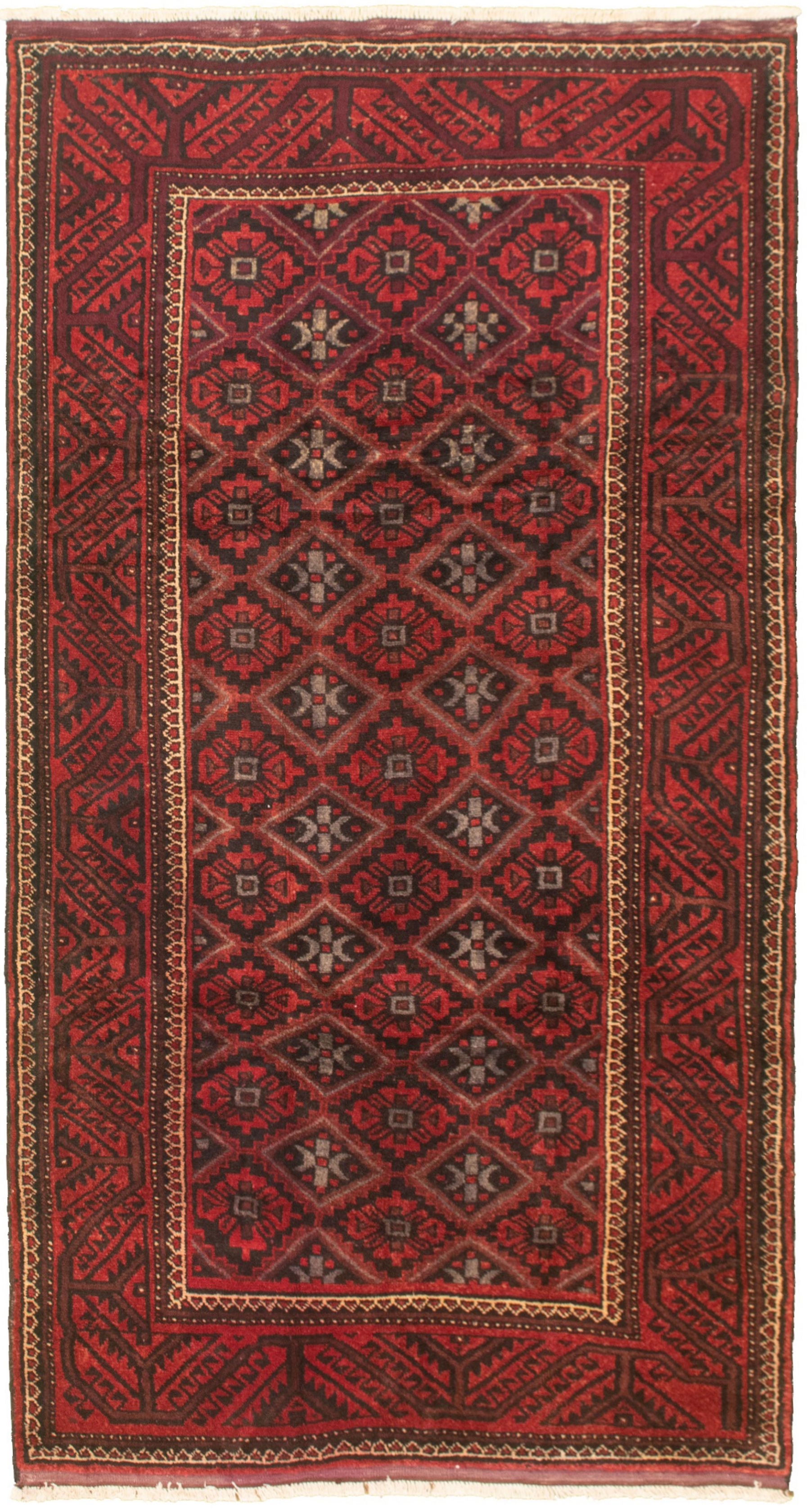 Hand-knotted Caucasus Kula Red Wool Rug 4'3" x 8'4" Size: 4'3" x 8'4"  