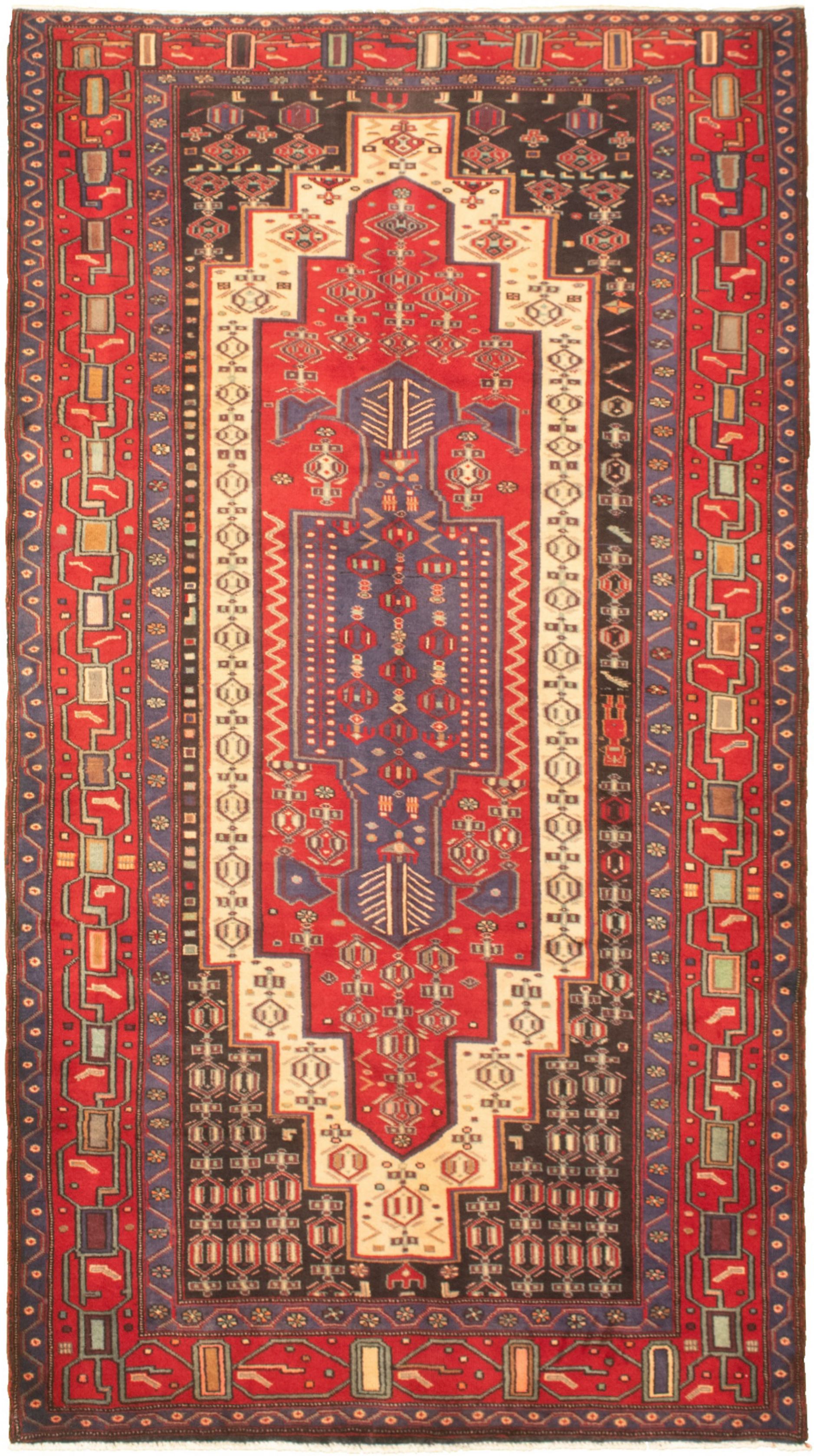 Hand-knotted Caucasus Kula Red Wool Rug 4'11" x 9'2" Size: 4'11" x 9'2"  