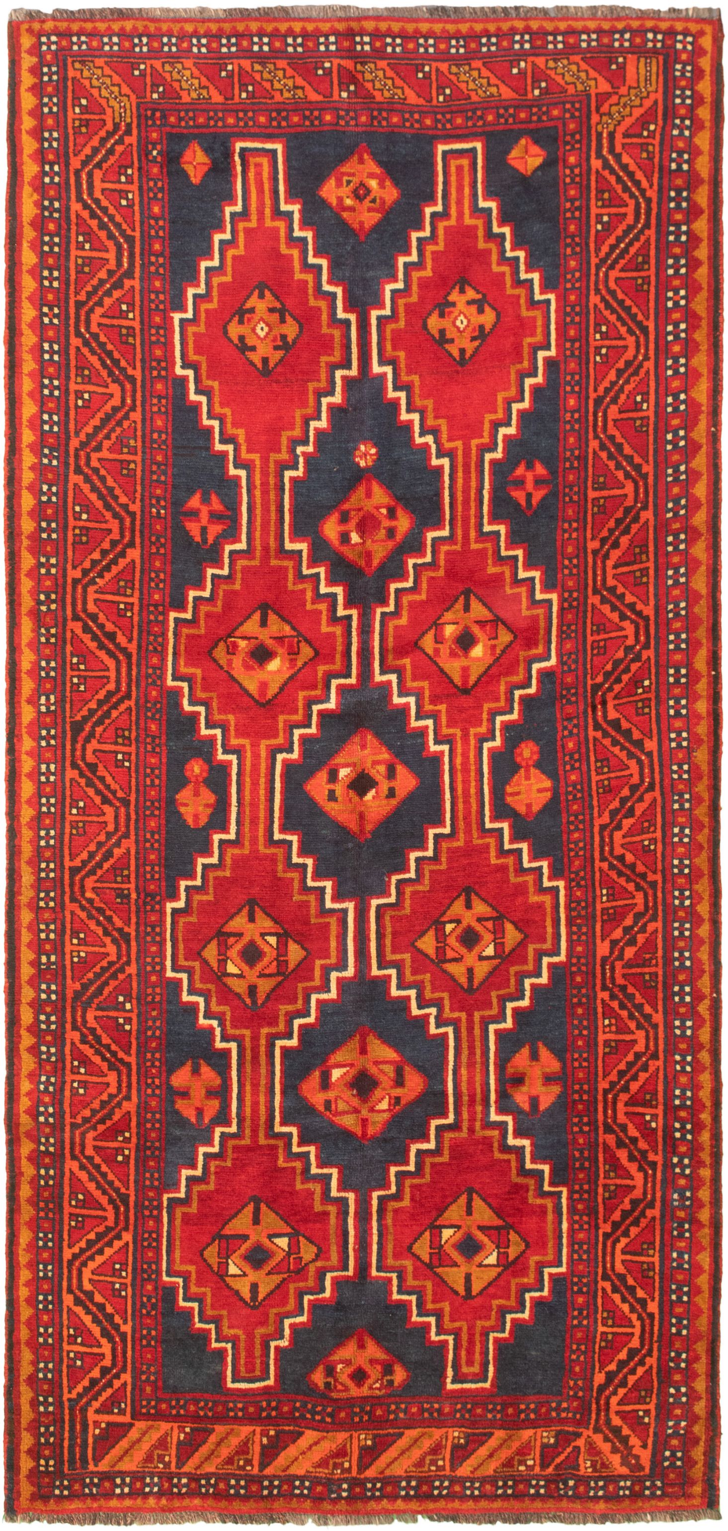 Hand-knotted Caucasus Kula Dark Navy Wool Rug 4'7" x 10'0" Size: 4'7" x 10'0"  