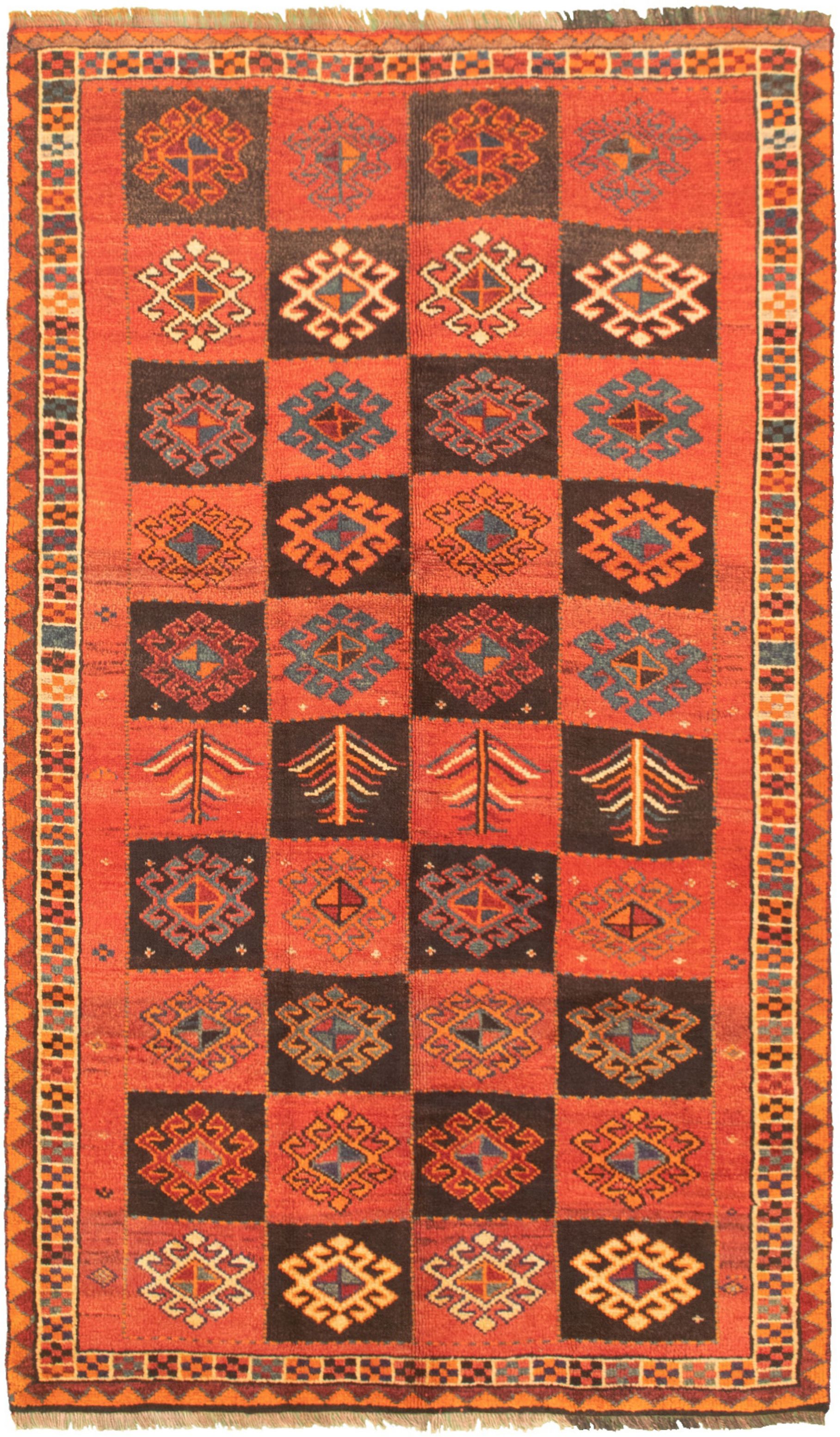 Hand-knotted Caucasus Kula Copper Wool Rug 5'1" x 9'1" Size: 5'1" x 9'1"  
