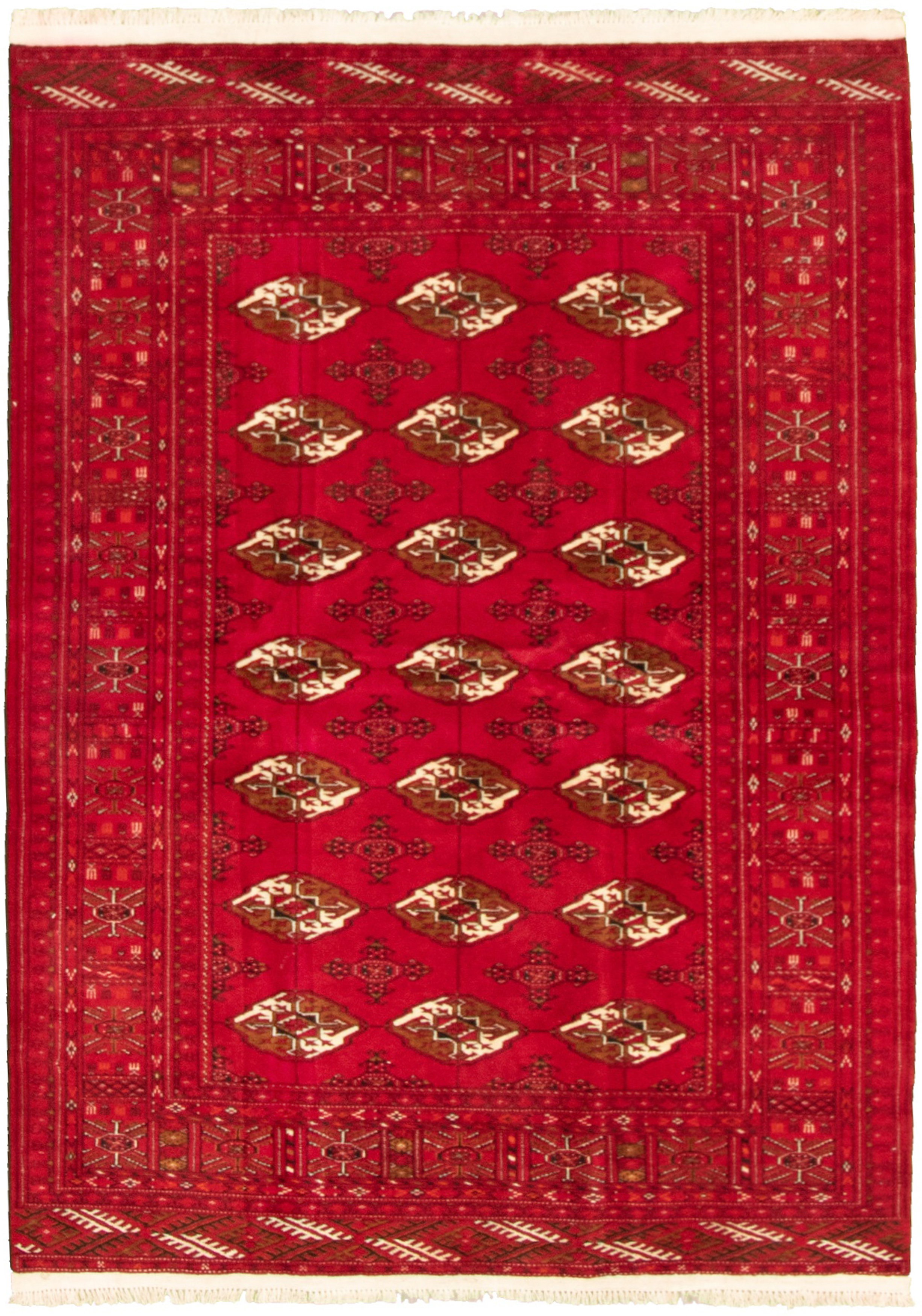 Hand-knotted Shiravan Bokhara Red Wool Rug 3'11" x 5'7" Size: 3'11" x 5'7"  