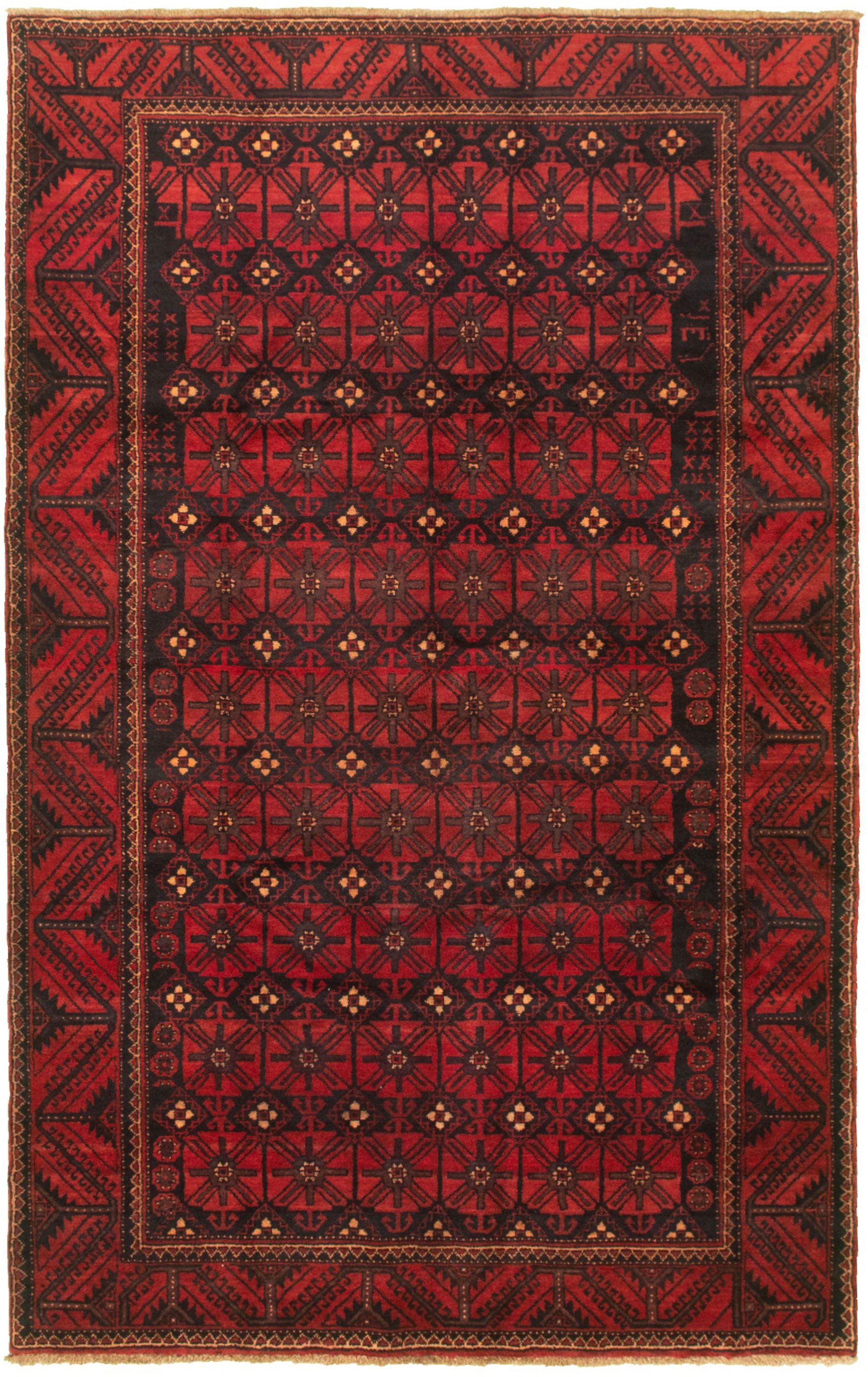 Hand-knotted Caucasus Kula Red Wool Rug 5'9" x 9'5" Size: 5'9" x 9'5"  