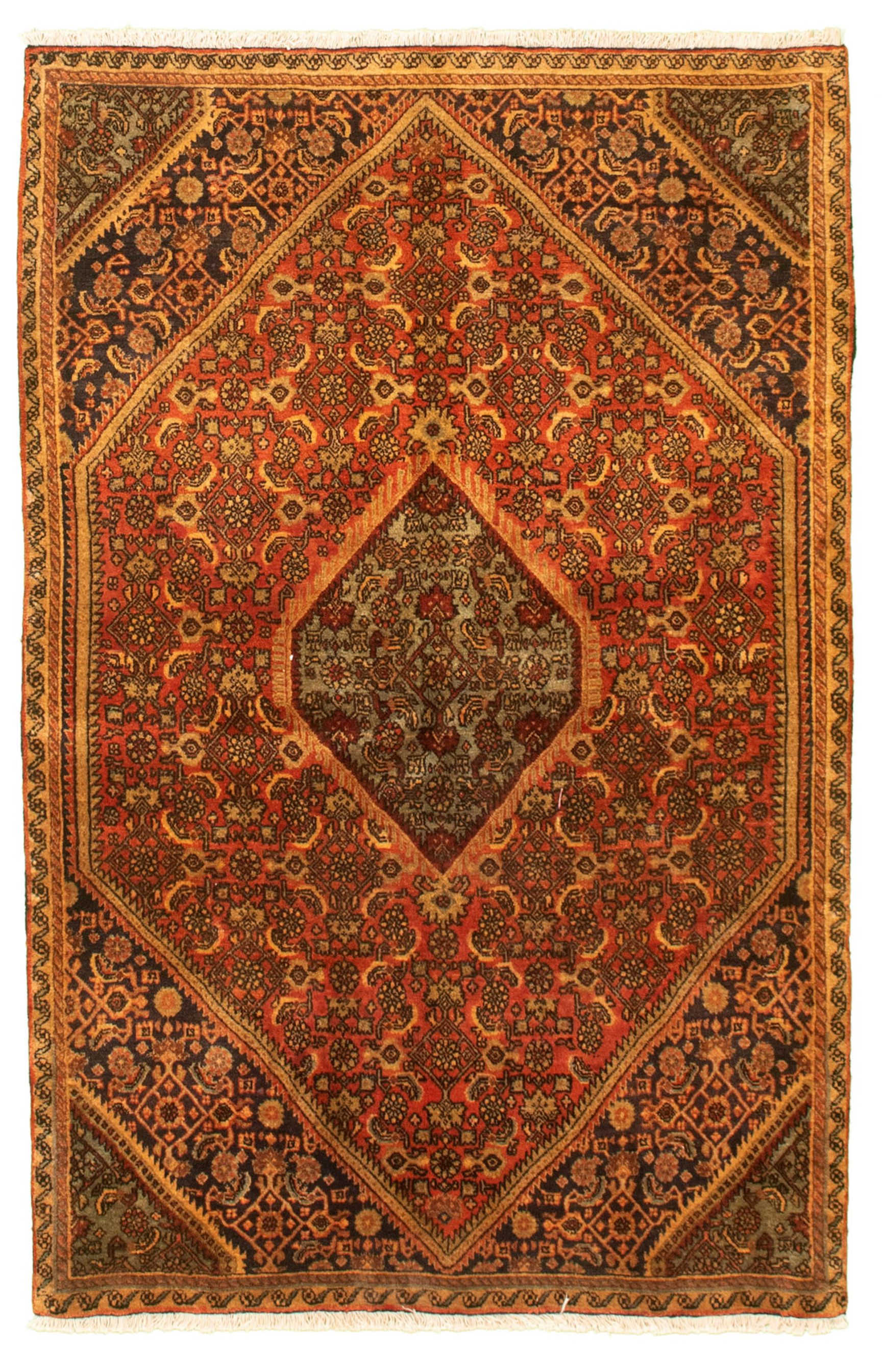 Hand-knotted Bijar Copper Wool Rug 3'4" x 5'3" Size: 3'4" x 5'3"  