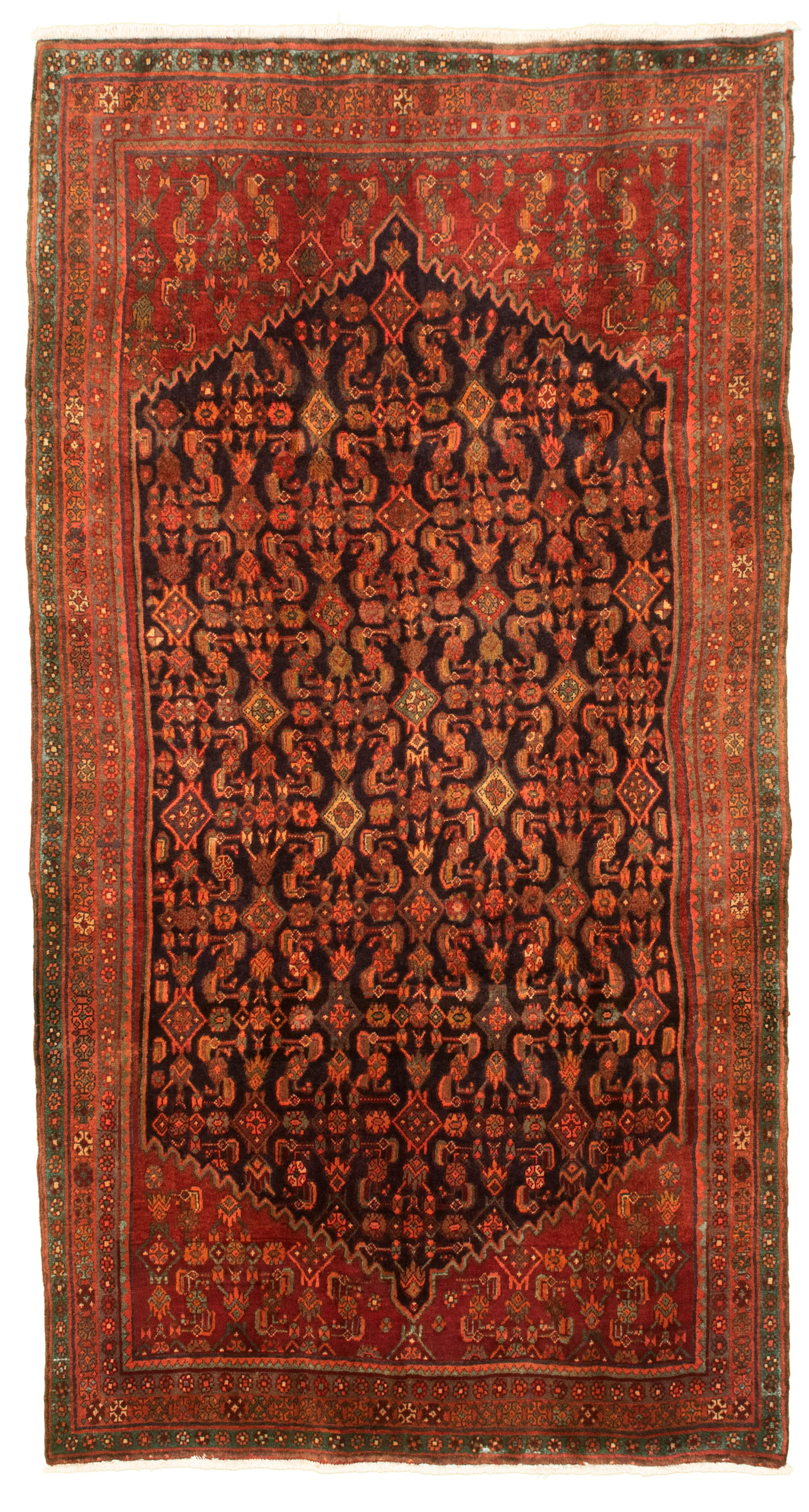 Hand-knotted Caucasus Kula Red Wool Rug 4'8" x 8'10" Size: 4'8" x 8'10"  
