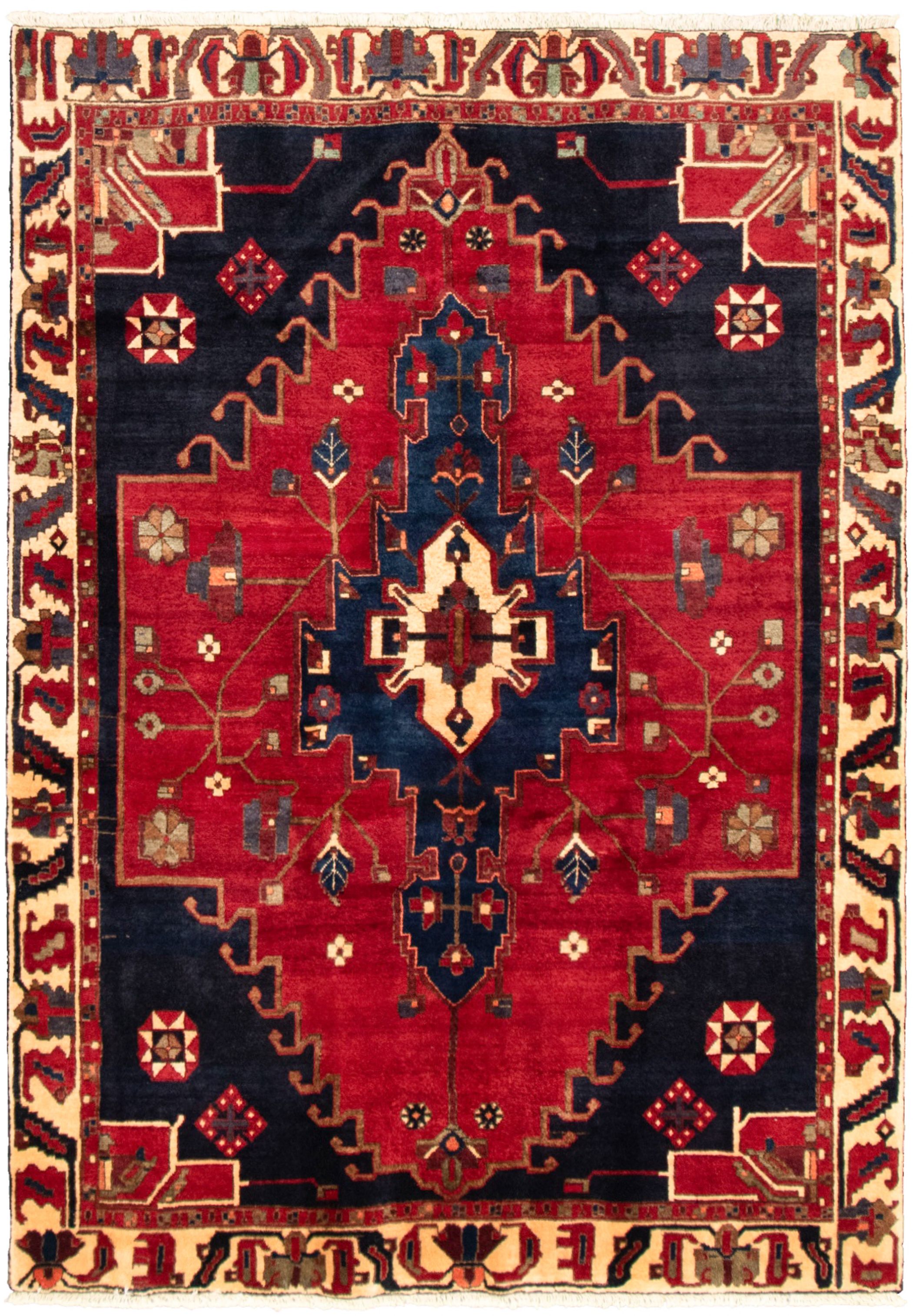 Hand-knotted Konya Anatolian Red Wool Rug 5'1" x 7'4" Size: 5'1" x 7'4"  