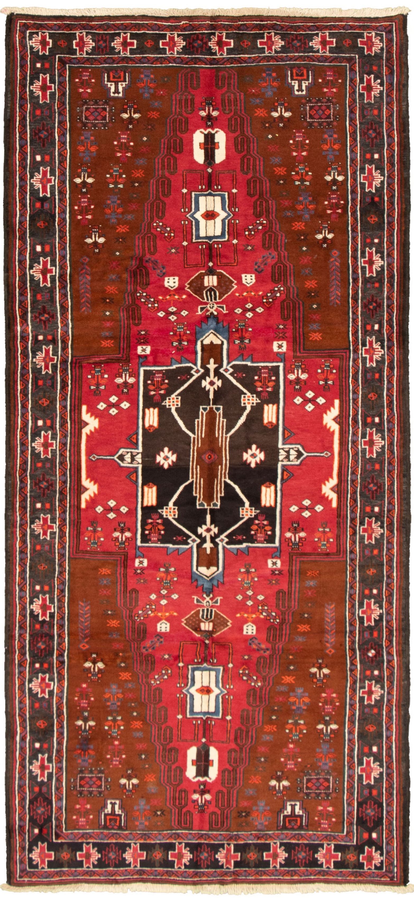 Hand-knotted Melis Red Wool Rug 4'3" x 9'9" Size: 4'3" x 9'9"  