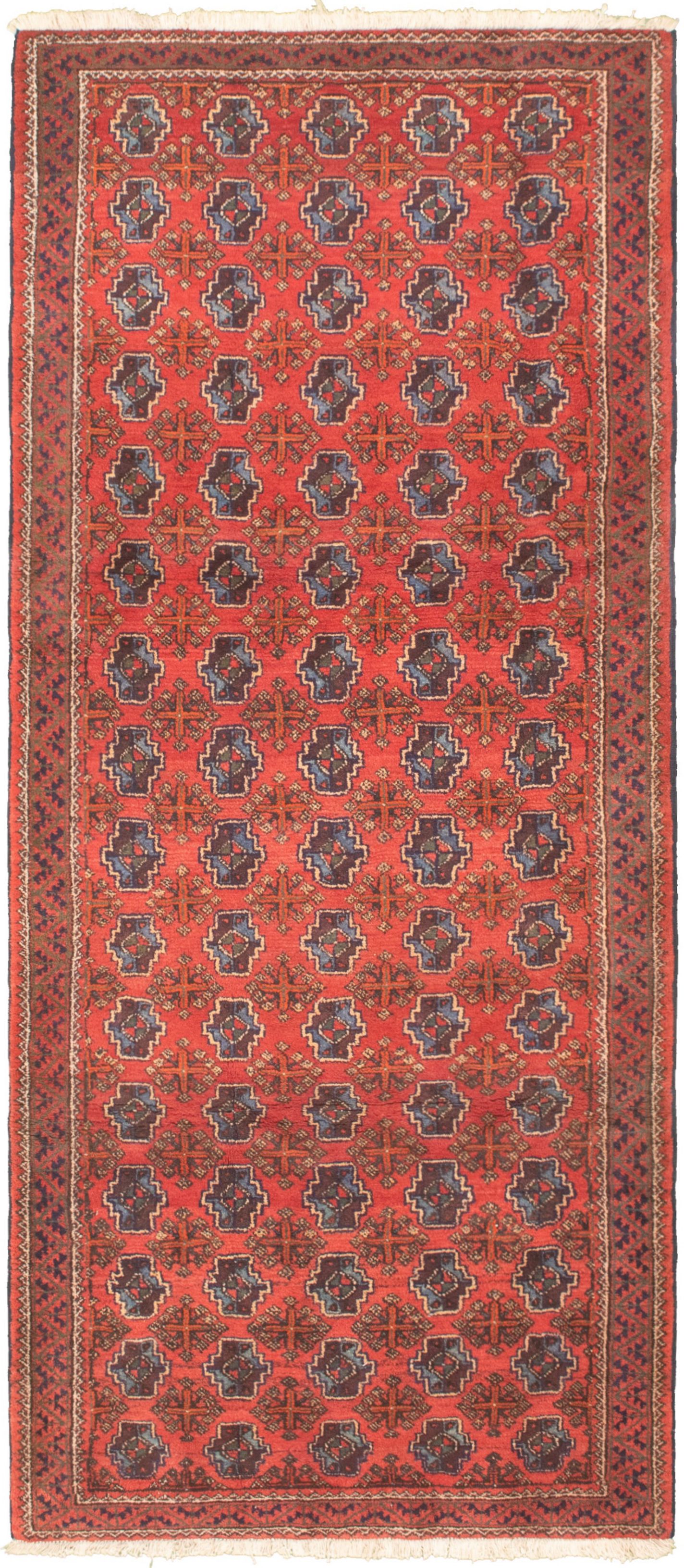Hand-knotted Caucasus Kula Red Wool Rug 3'10" x 9'2" Size: 3'10" x 9'2"  