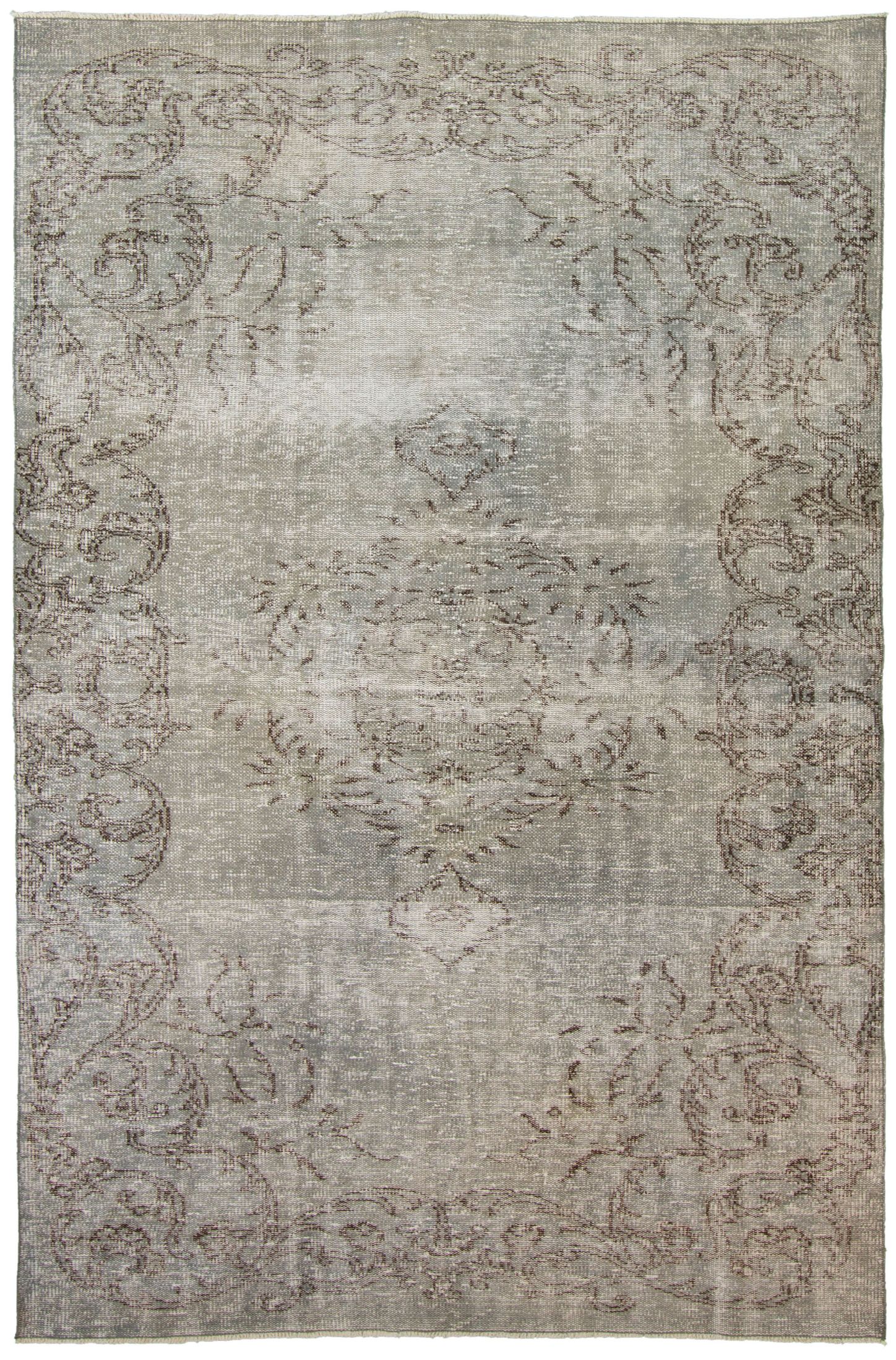 Hand-knotted Color Transition Dark Grey,  Wool Rug 5'6" x 8'6" Size: 5'6" x 8'6"  