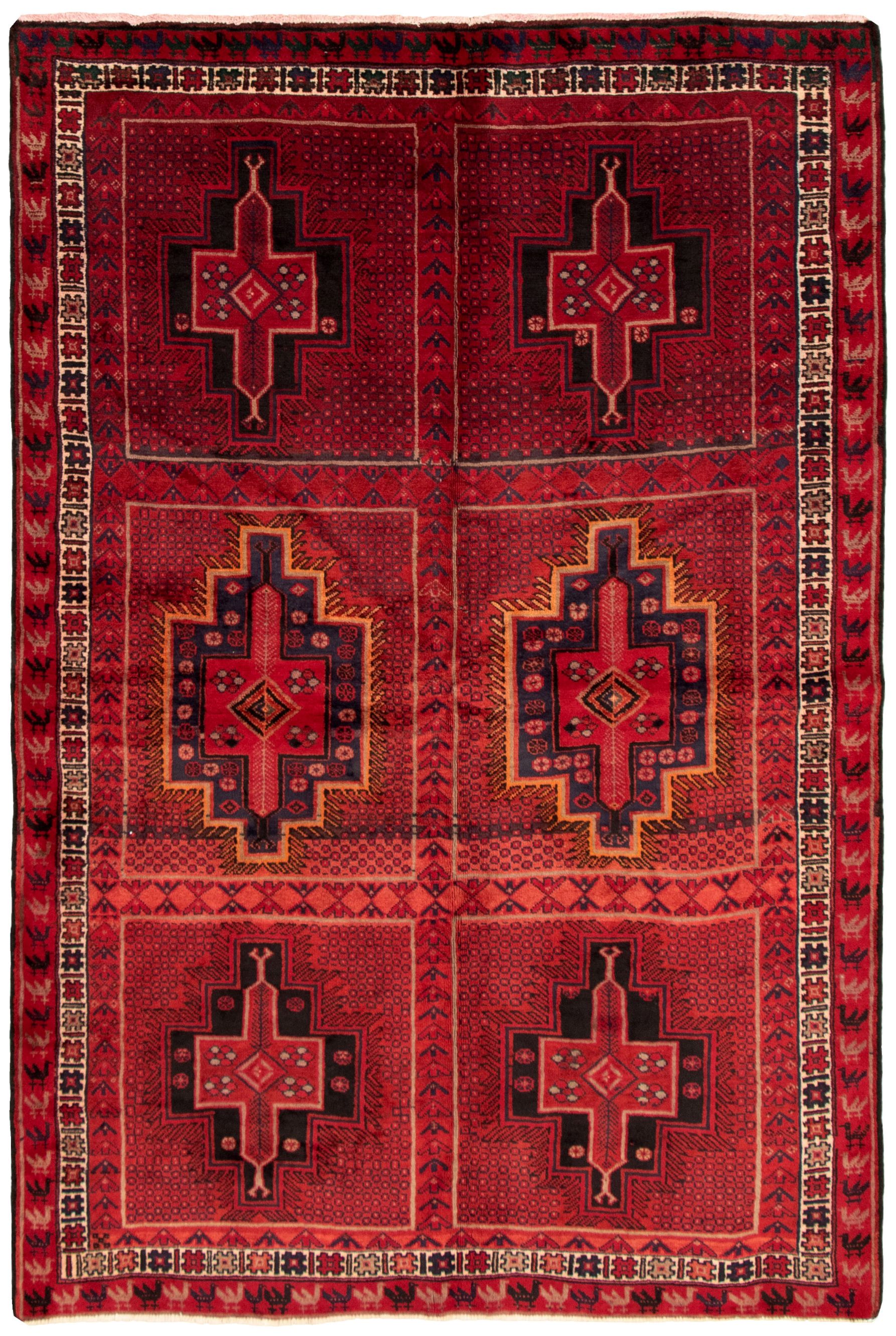 Hand-knotted Caucasus Kula Dark Red Wool Rug 5'9" x 9'0" Size: 5'9" x 9'0"  