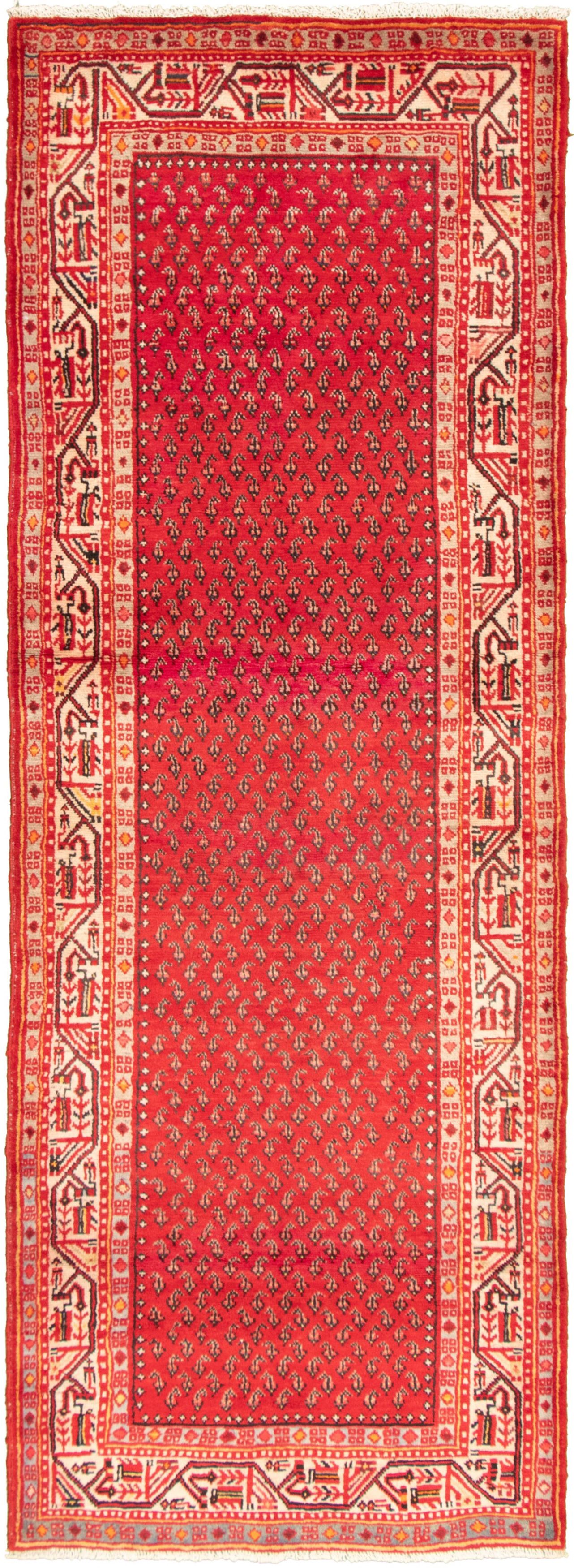 Hand-knotted Royal Mahal Red Wool Rug 3'6" x 10'6" Size: 3'6" x 10'6"  