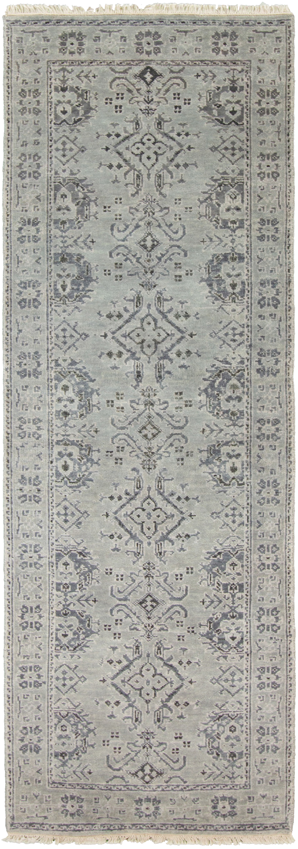Hand-knotted Jamshidpour Grey  Rug 2'10" x 9'0" Size: 2'10" x 9'0"  