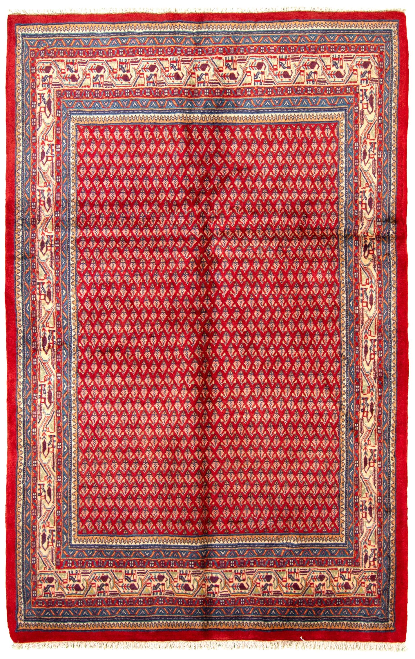 Hand-knotted Arak  Wool Rug 4'2" x 6'6" Size: 4'2" x 6'6"  