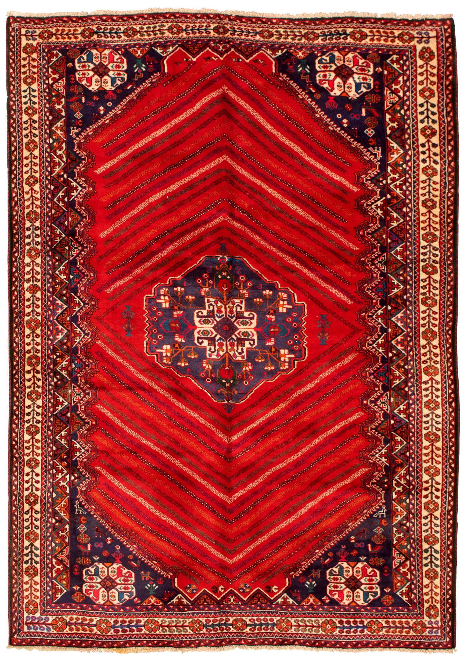 Hand-knotted Melis Red Wool Rug 7'1" x 10'2" Size: 7'1" x 10'2"  
