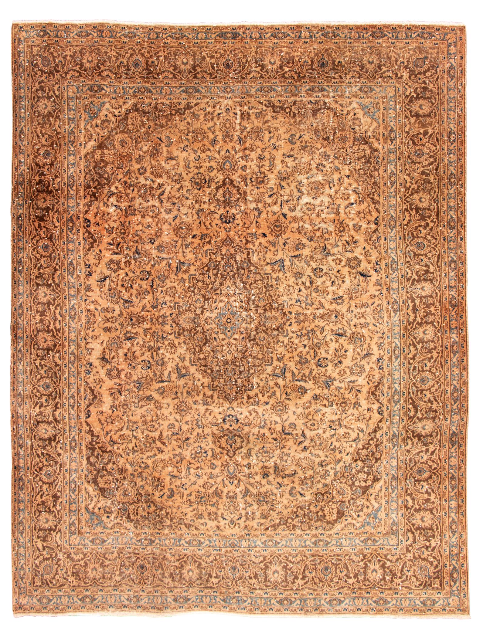 Hand-knotted Antalya Vintage Tan Wool Rug 9'10" x 12'6" Size: 9'10" x 12'6"  