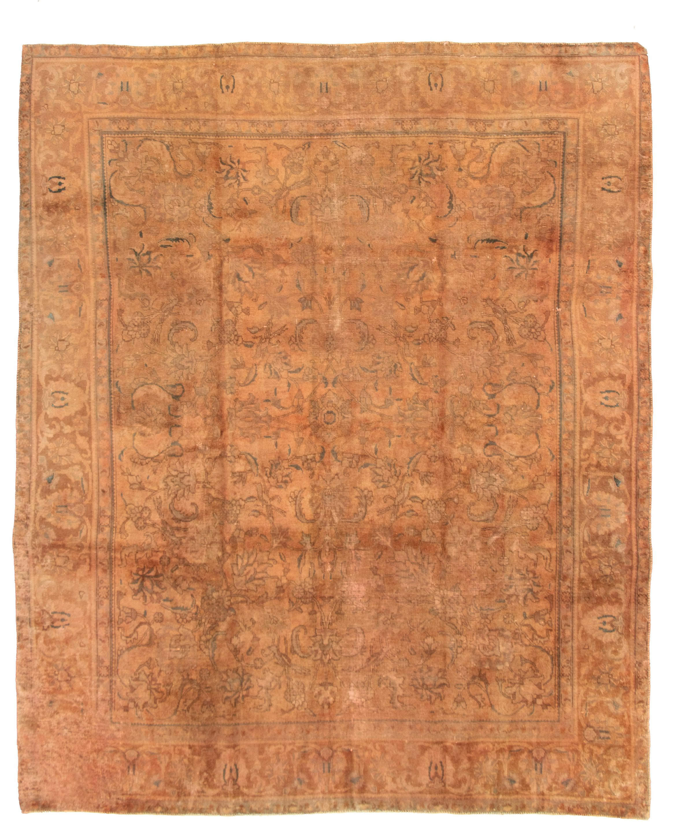 Hand-knotted Color Transition Copper Wool Rug 9'8" x 14'2" Size: 9'8" x 14'2"  