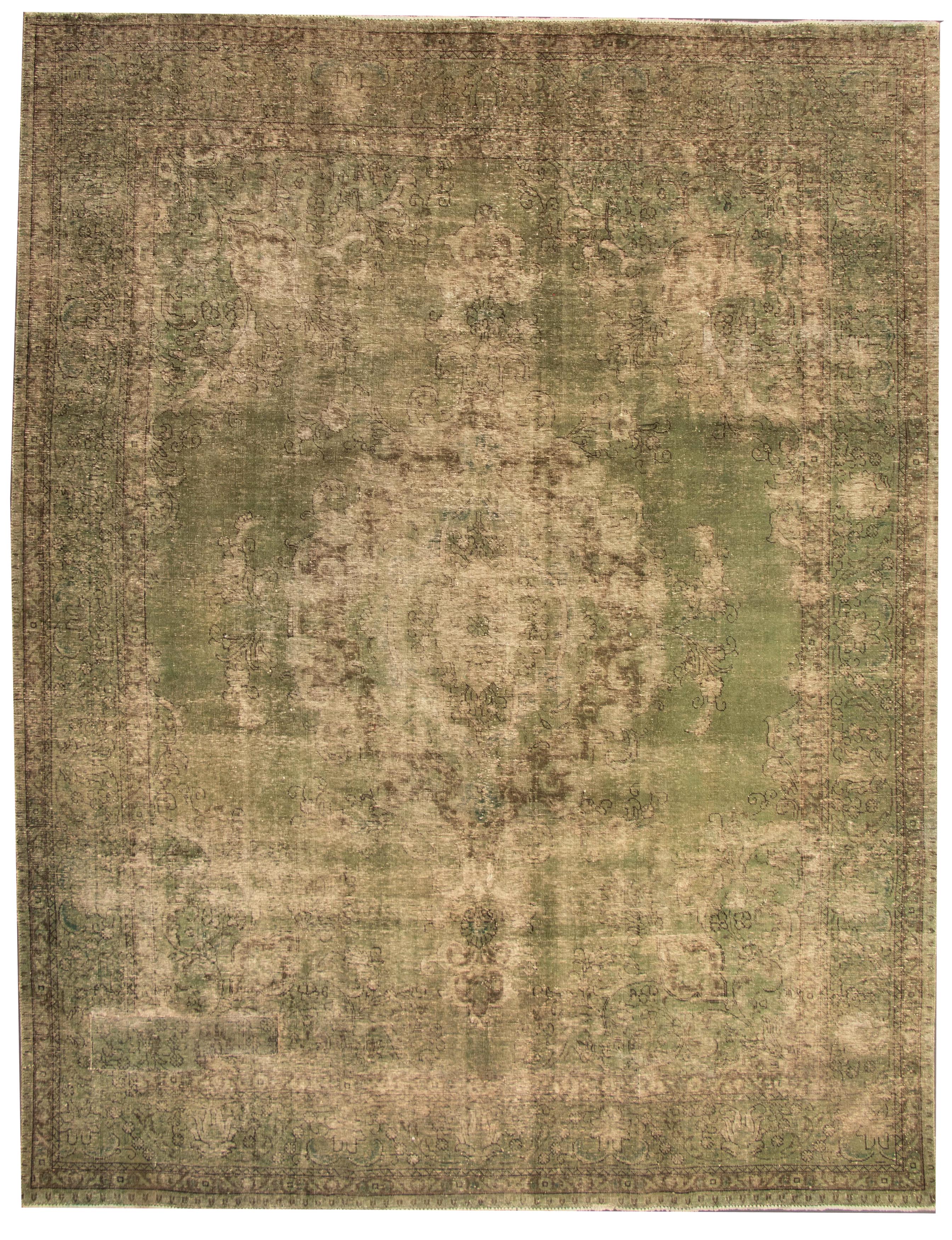 Hand-knotted Color Transition Green Wool Rug 9'10" x 12'8" Size: 9'10" x 12'8"  