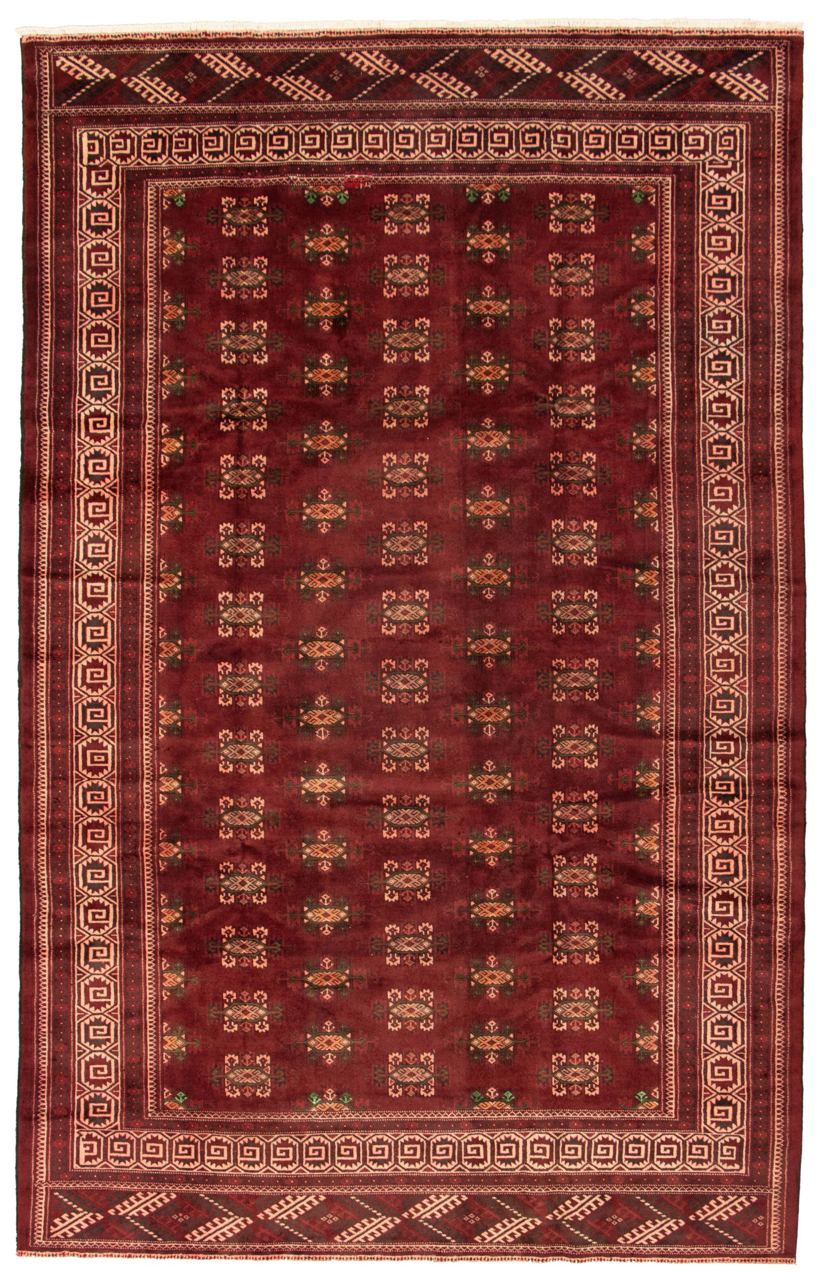 Hand-knotted Shiravan Bokhara Dark Red Wool Rug 7'10" x 12'8" Size: 7'10" x 12'8"  
