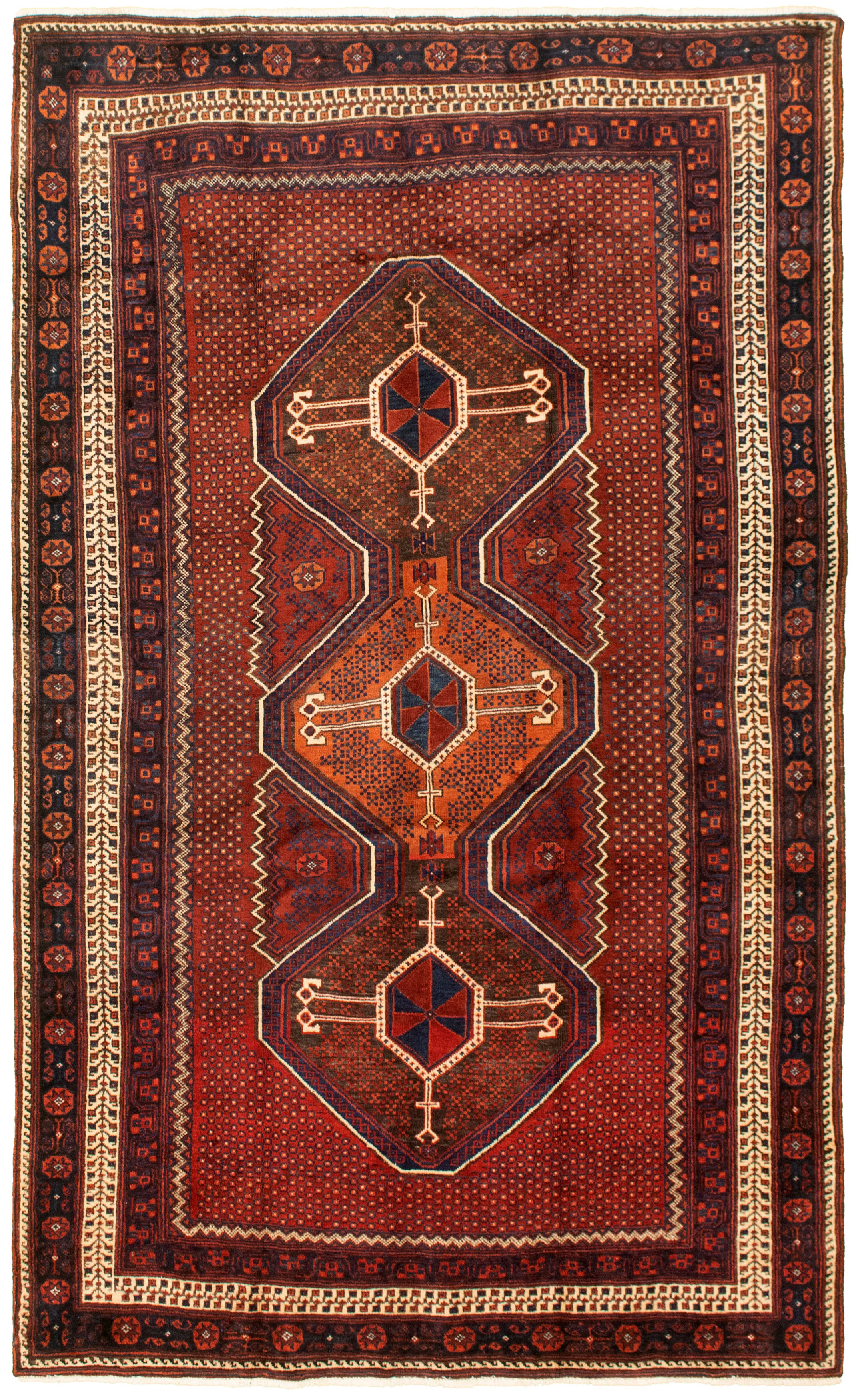 Hand-knotted Caucasus Kula Red Wool Rug 4'10" x 7'9" Size: 4'10" x 7'9"  