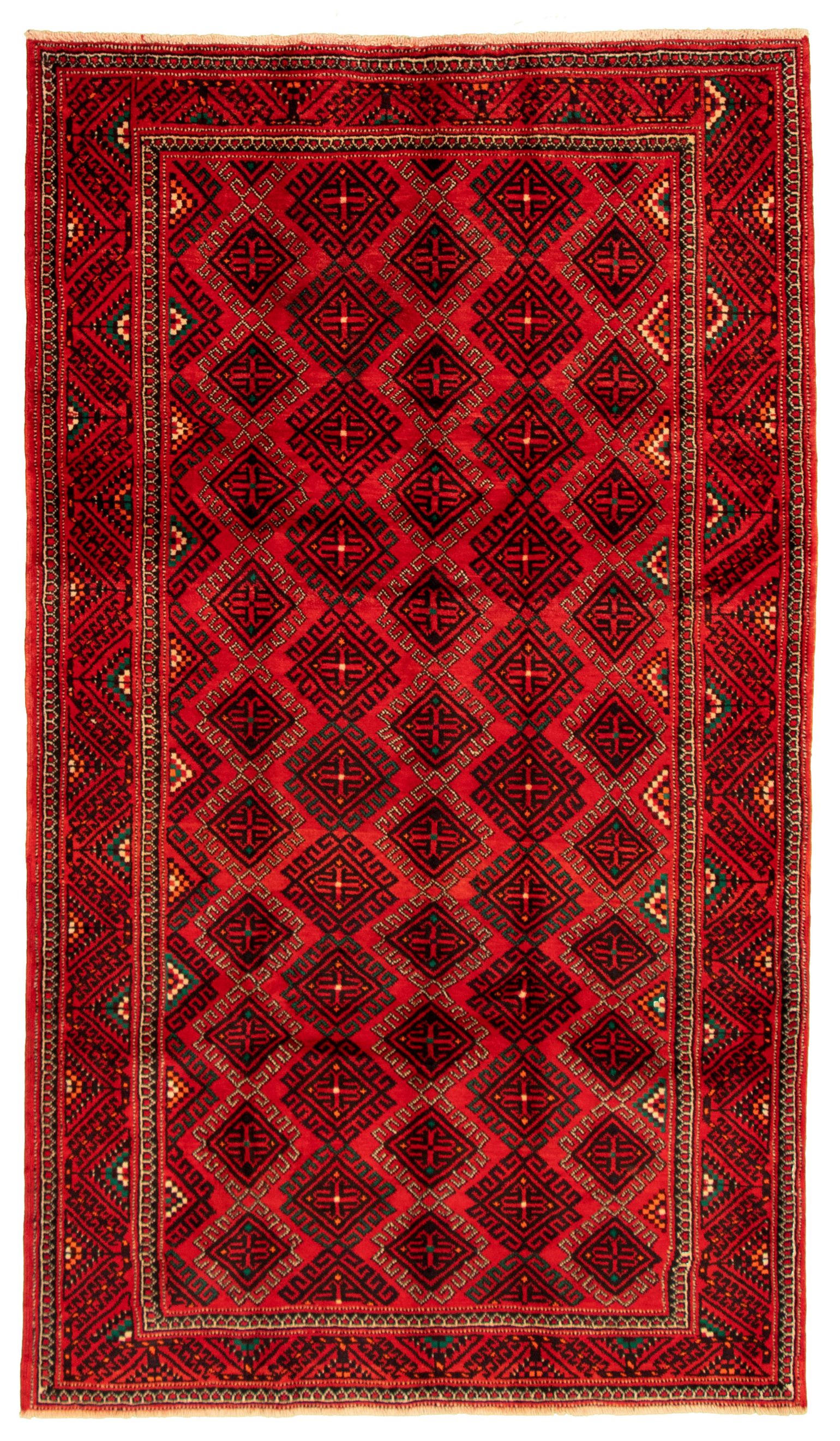 Hand-knotted Ottoman Vintage Red Wool Rug 5'1" x 9'6" Size: 5'1" x 9'6"  
