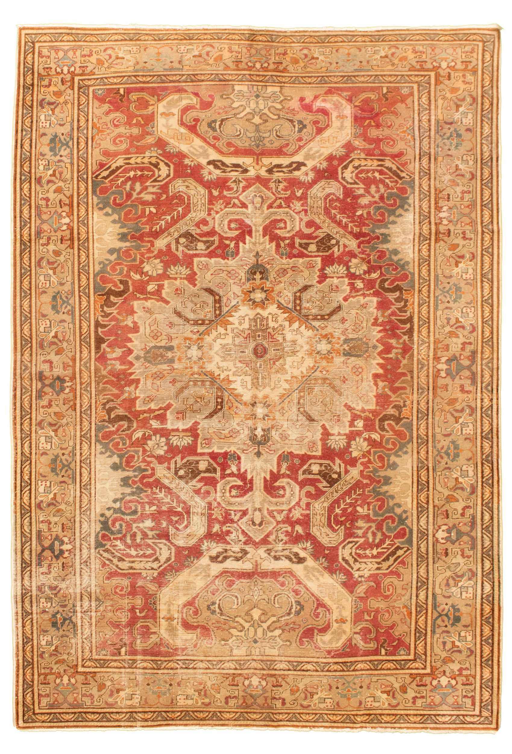 Hand-knotted Keisari Vintage Red Wool Rug 6'3" x 9'7" Size: 6'3" x 9'7"  