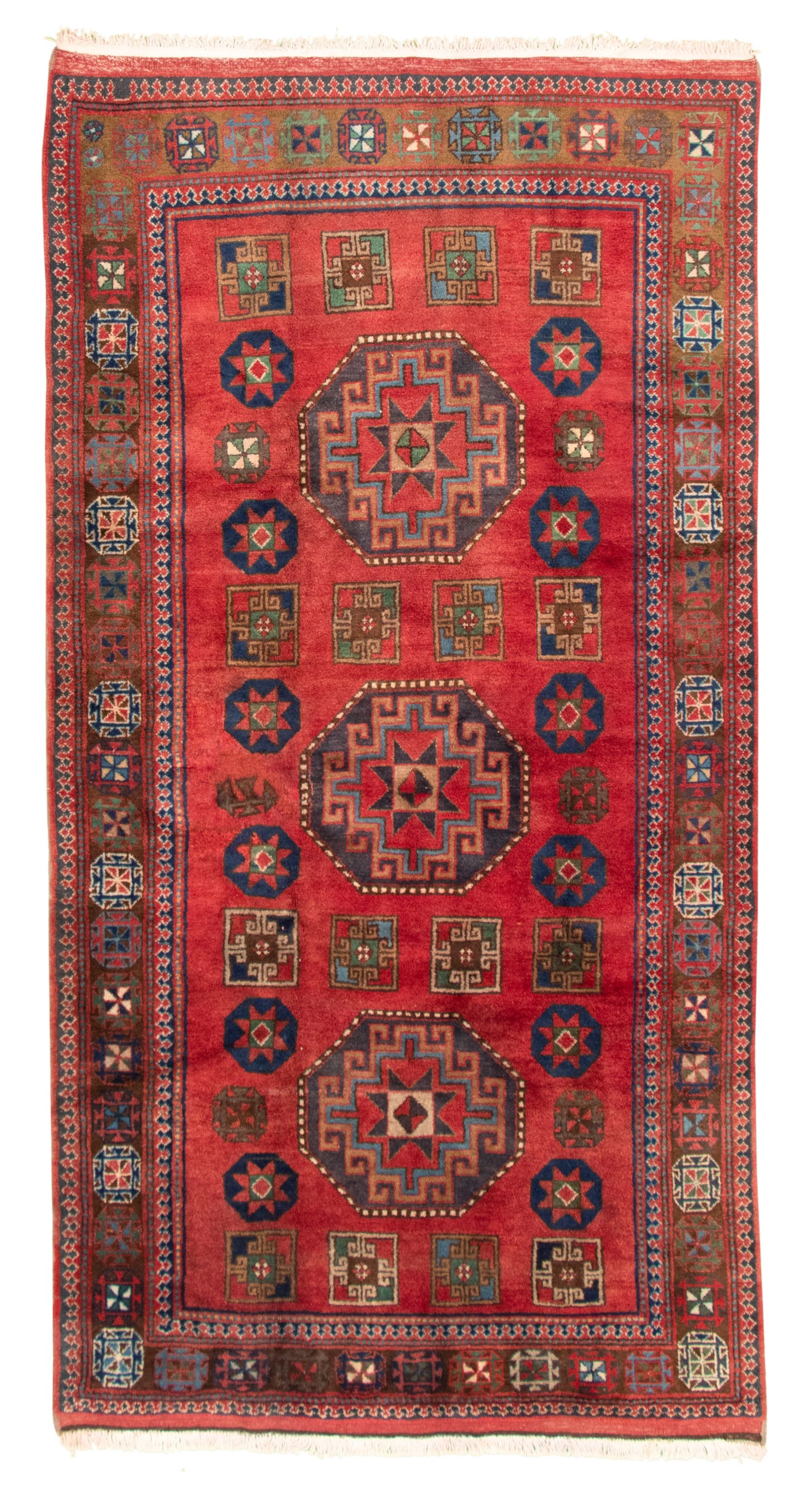 Hand-knotted Konya Anatolian Dark Red Wool Rug 5'3" x 10'0"  Size: 5'3" x 10'0"  