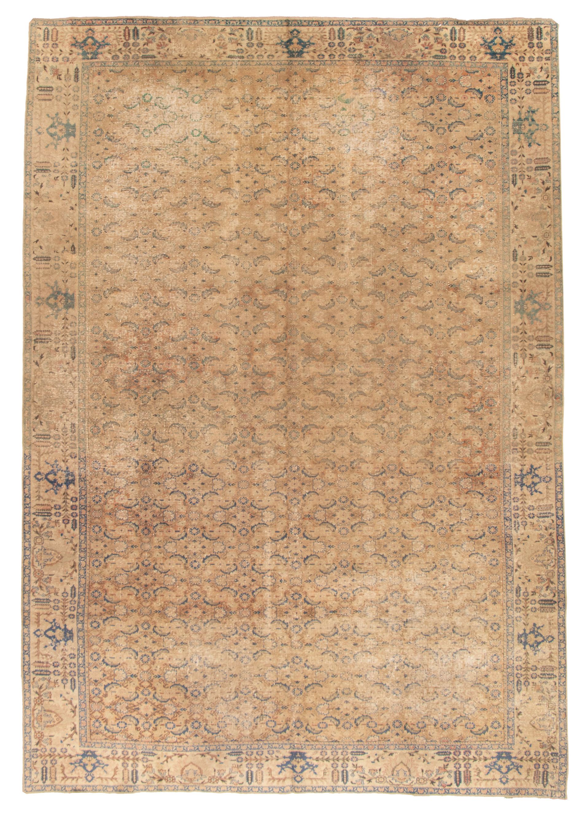 Hand-knotted Keisari Vintage Tan Wool Rug 8'4" x 12'2" Size: 8'4" x 12'2"  