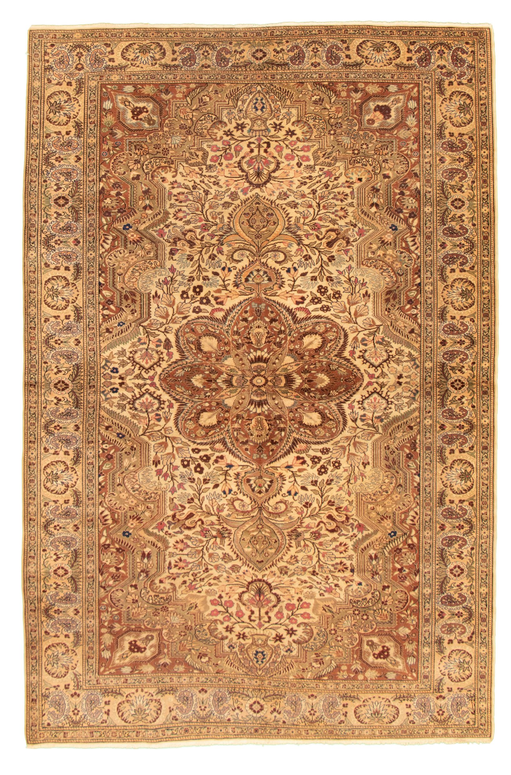 Hand-knotted Keisari Vintage Ivory Wool Rug 6'8" x 10'1" Size: 6'8" x 10'1"  