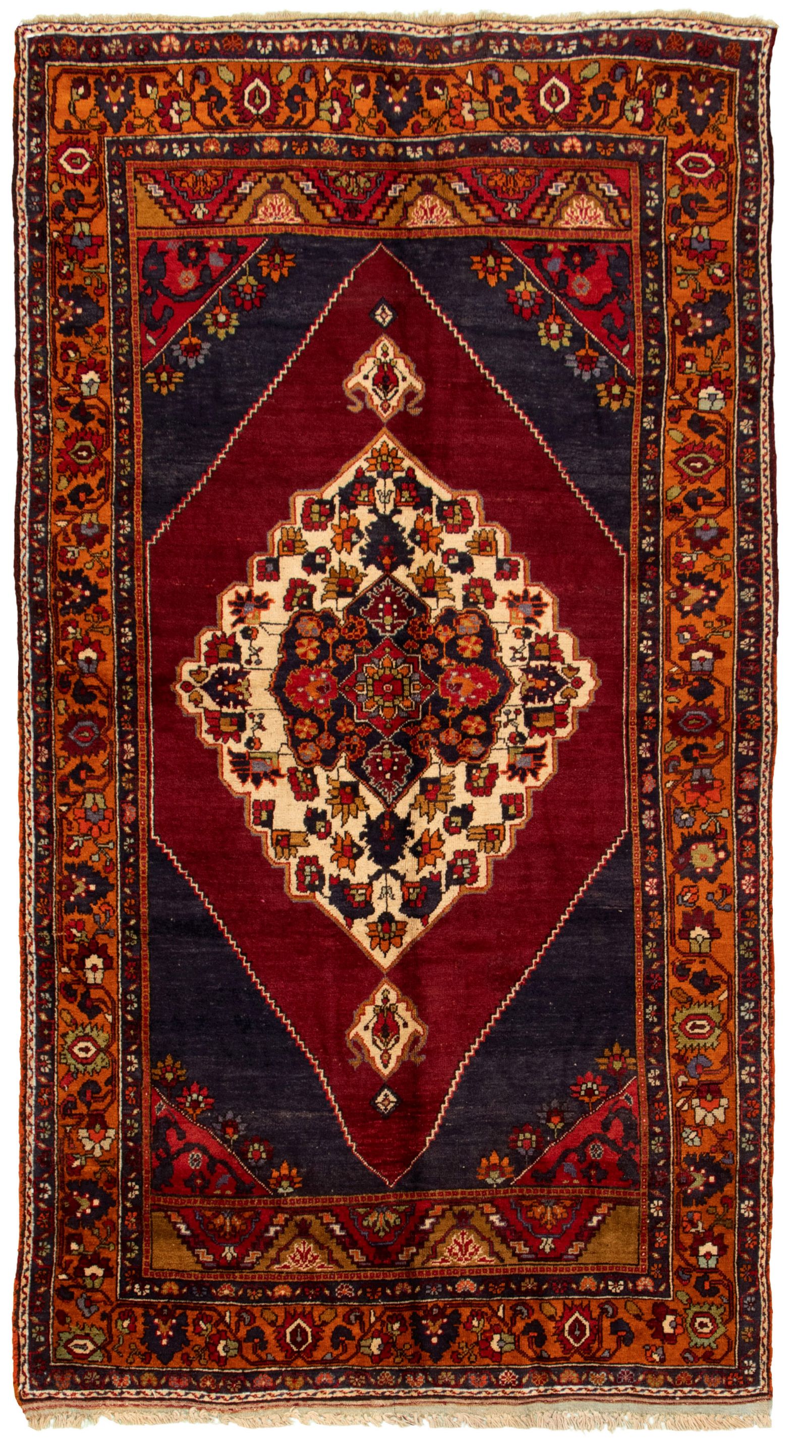 Hand-knotted Anatolian Vintage Dark Red Wool Rug 5'10" x 10'6" Size: 5'10" x 10'6"  