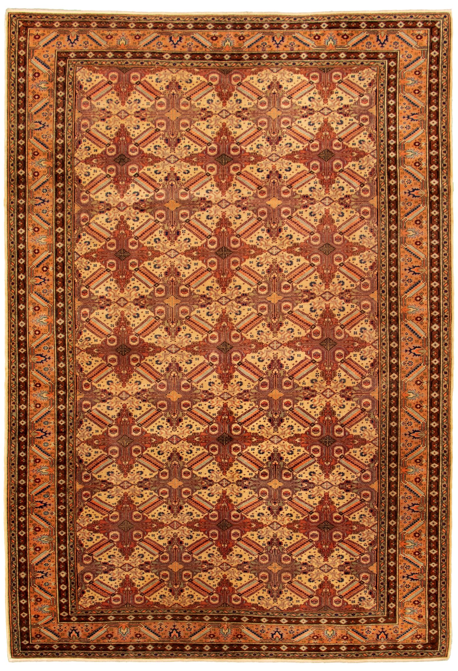 Hand-knotted Keisari Vintage Copper, Ivory Wool Rug 6'5" x 9'9" Size: 6'5" x 9'9"  