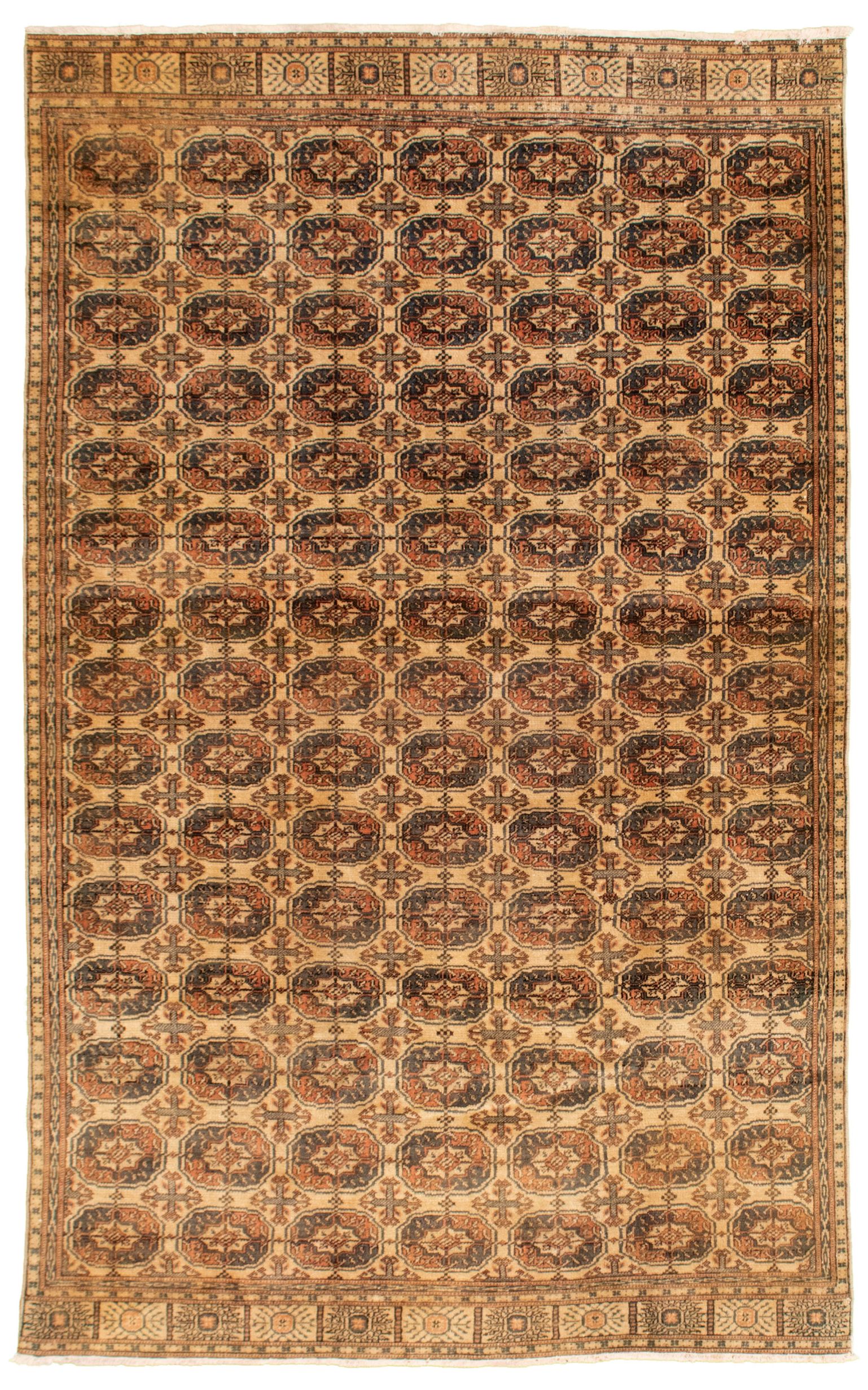 Hand-knotted Keisari Vintage Cream Wool Rug 5'0" x 8'4" Size: 5'0" x 8'4"  