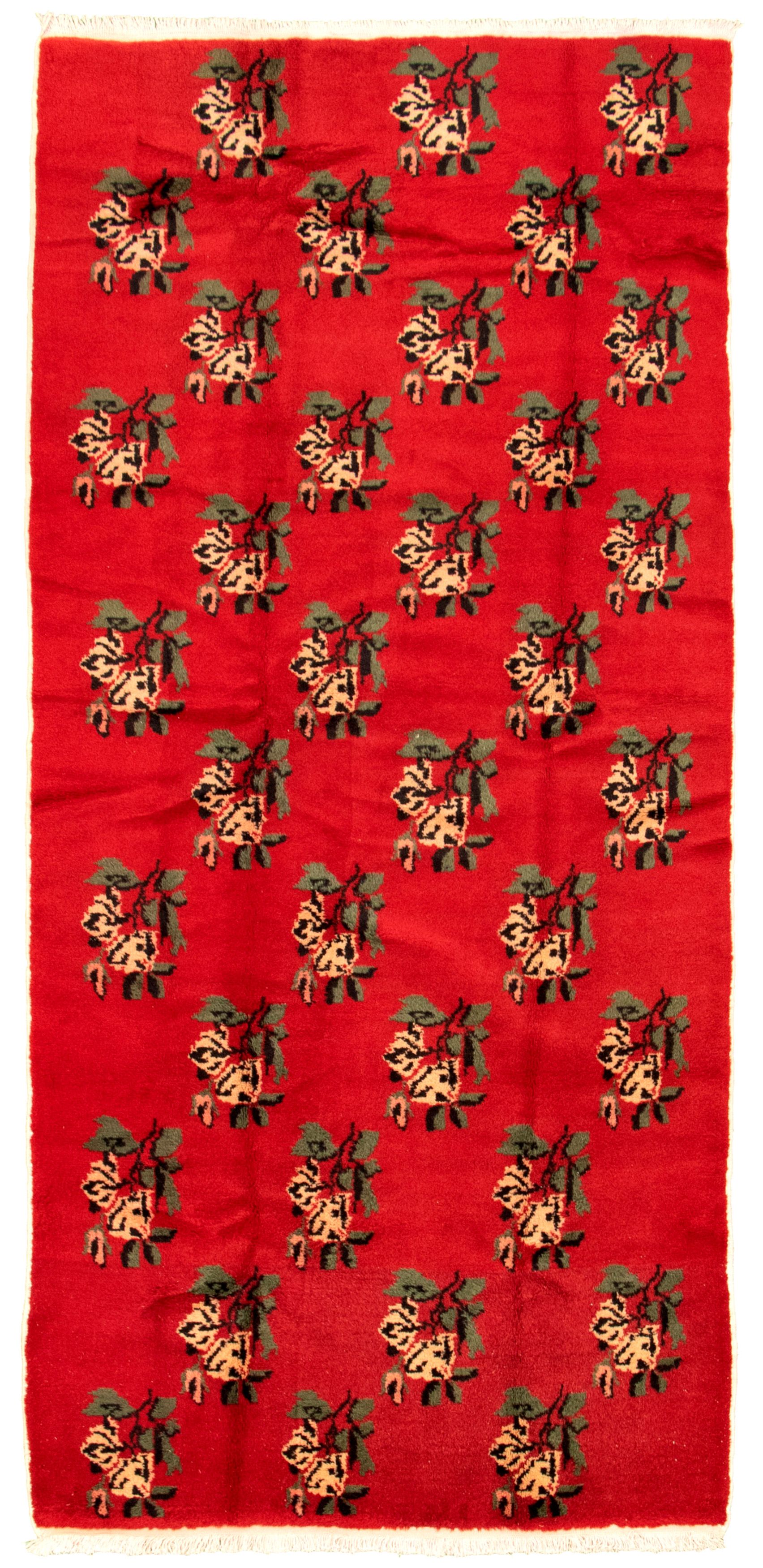 Hand-knotted Melis Vintage Red Wool Rug 4'3" x 9'7" Size: 4'3" x 9'7"  