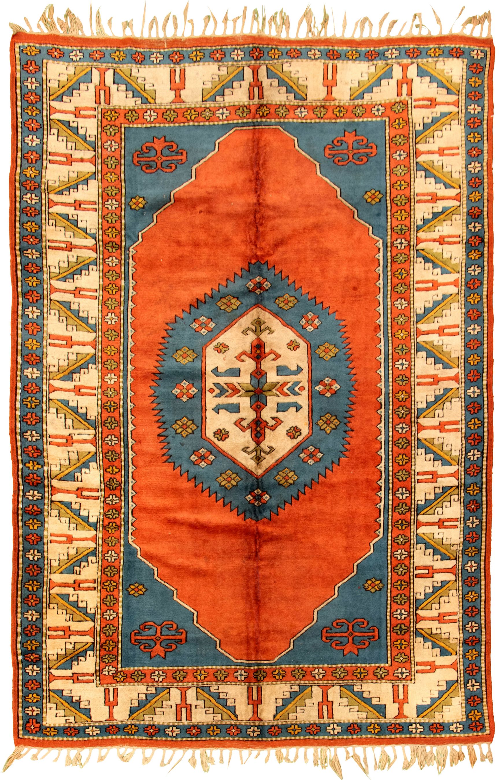 Hand-knotted Caucasus Shirvan Copper Wool Rug 7'1" x 10'4" Size: 7'1" x 10'4"  