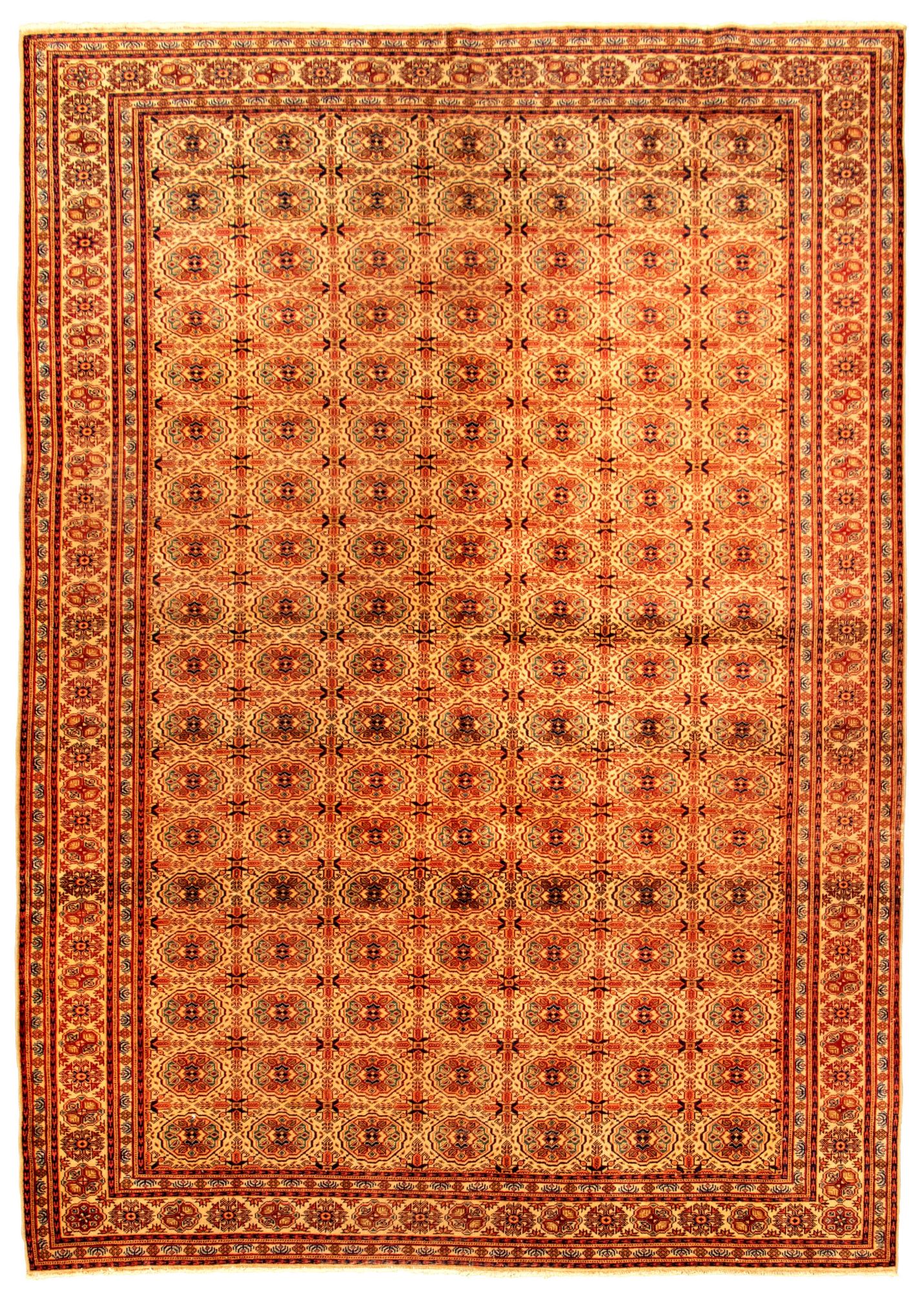 Hand-knotted Keisari Vintage Ivory, Red Wool Rug 6'7" x 9'6" Size: 6'7" x 9'6"  