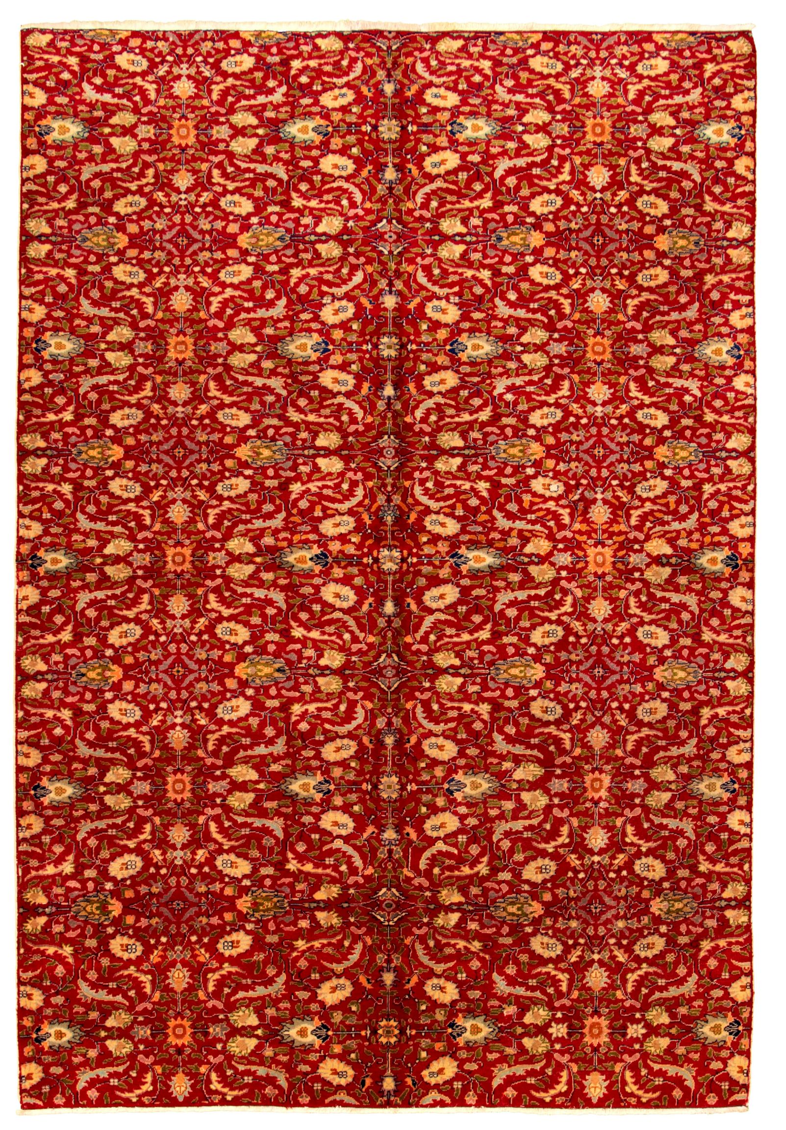 Hand-knotted Keisari Vintage Dark Red Wool Rug 6'5" x 9'6"  Size: 6'5" x 9'6"  
