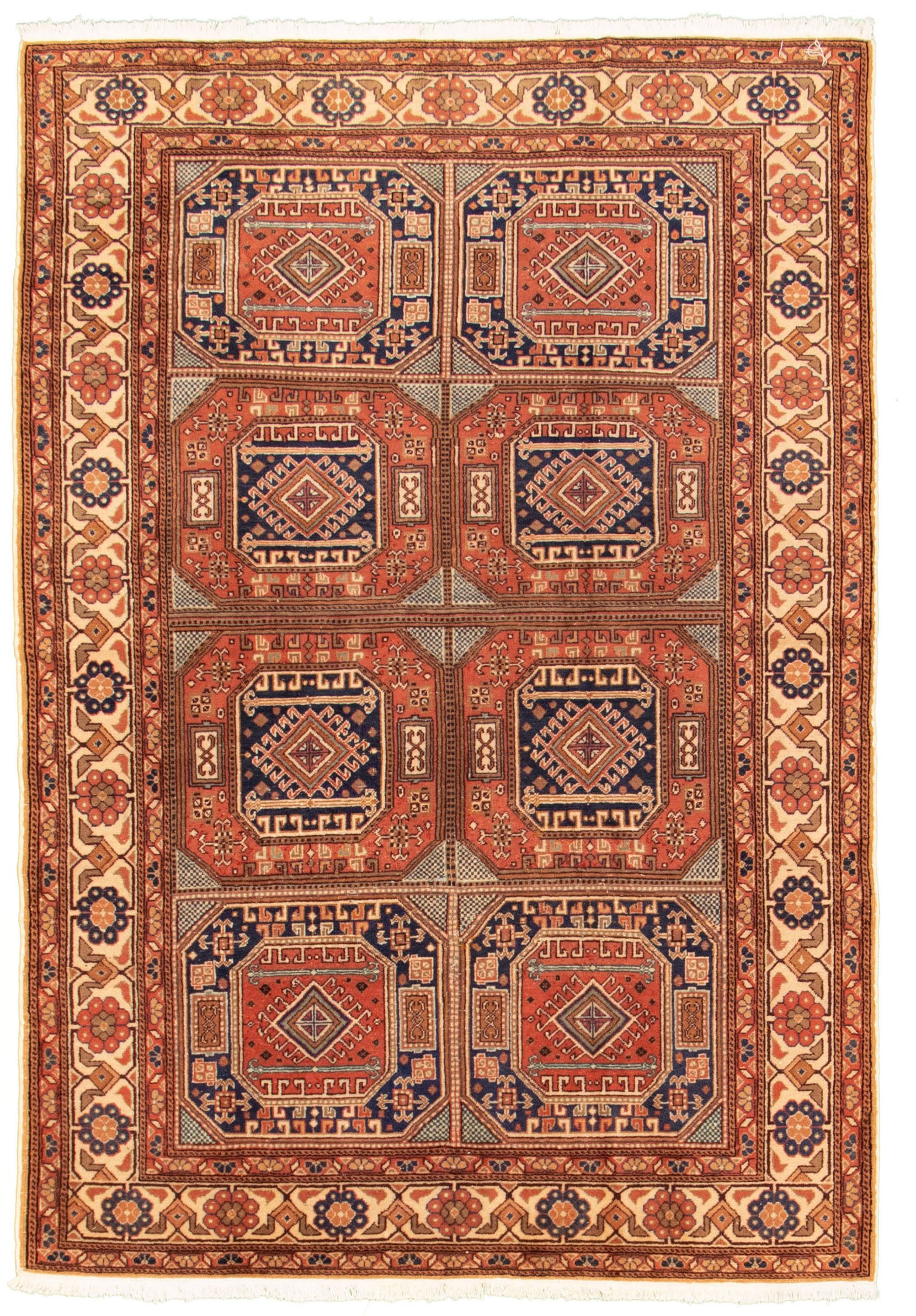 Hand-knotted Keisari Vintage Copper Wool Rug 4'10" x 7'1" Size: 4'10" x 7'1"  