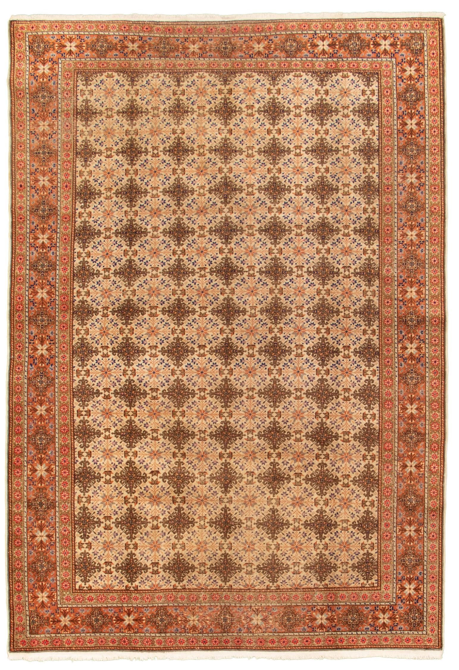 Hand-knotted Keisari Vintage Ivory Wool Rug 6'7" x 9'8"  Size: 6'7" x 9'8"  