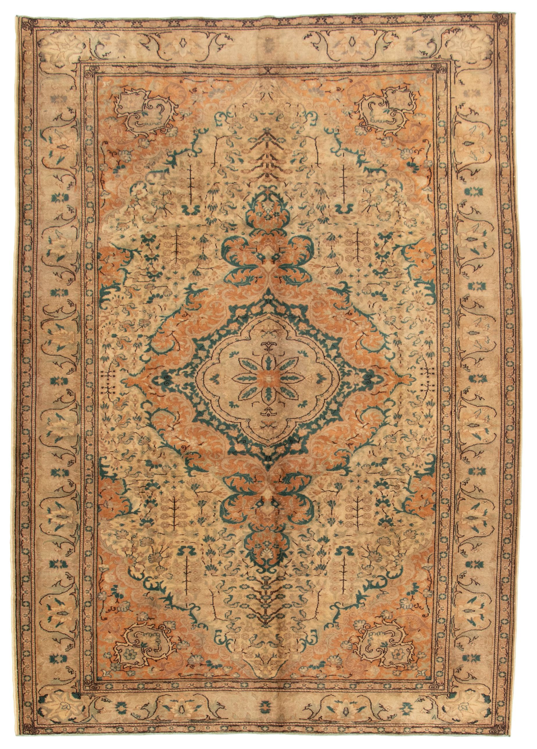 Hand-knotted Keisari Vintage Copper, Ivory Wool Rug 6'6" x 9'6" Size: 6'6" x 9'6"  