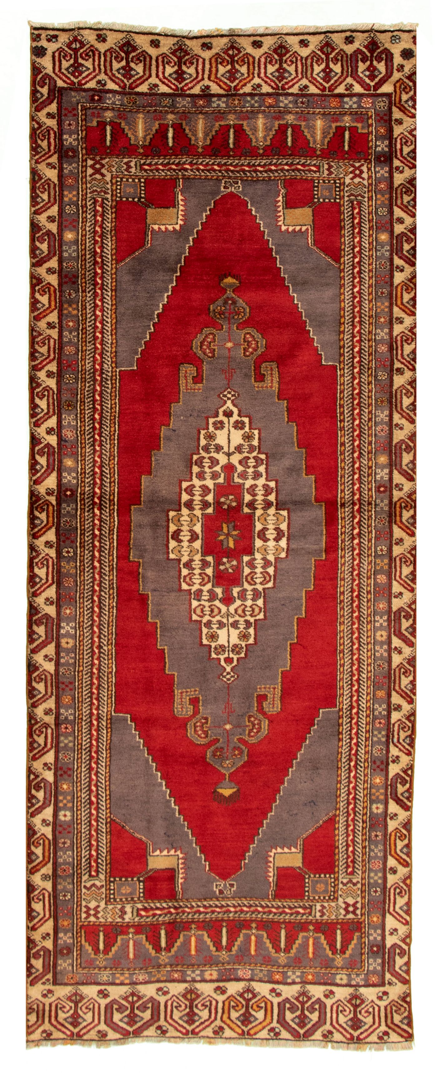 Hand-knotted Anatolian Vintage Dark Red Wool Rug 3'3" x 9'4" Size: 3'3" x 9'4"  