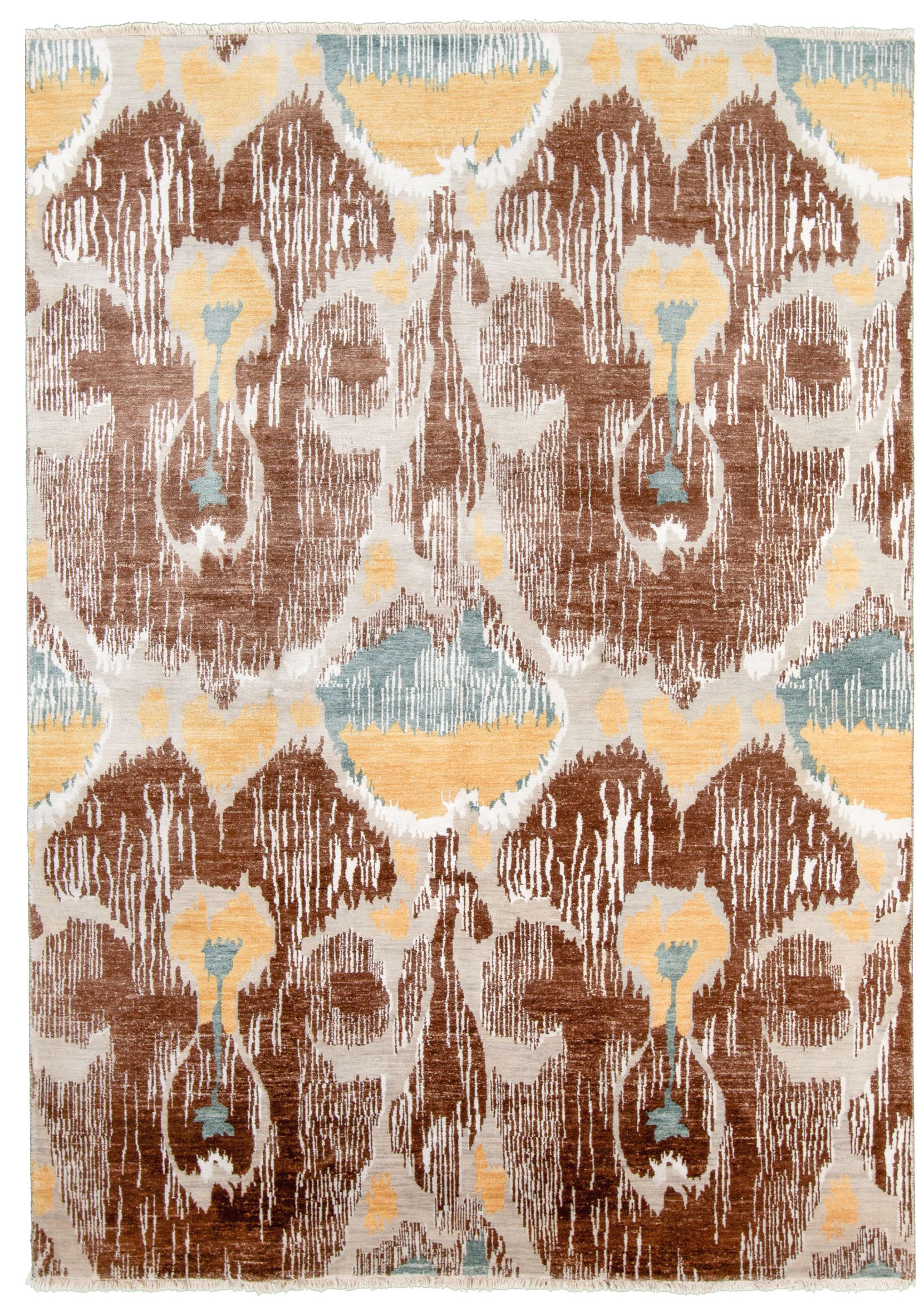 Hand-knotted Shalimar Dark Brown, Ivory  Rug 6'0" x 9'4" Size: 6'0" x 9'4"  