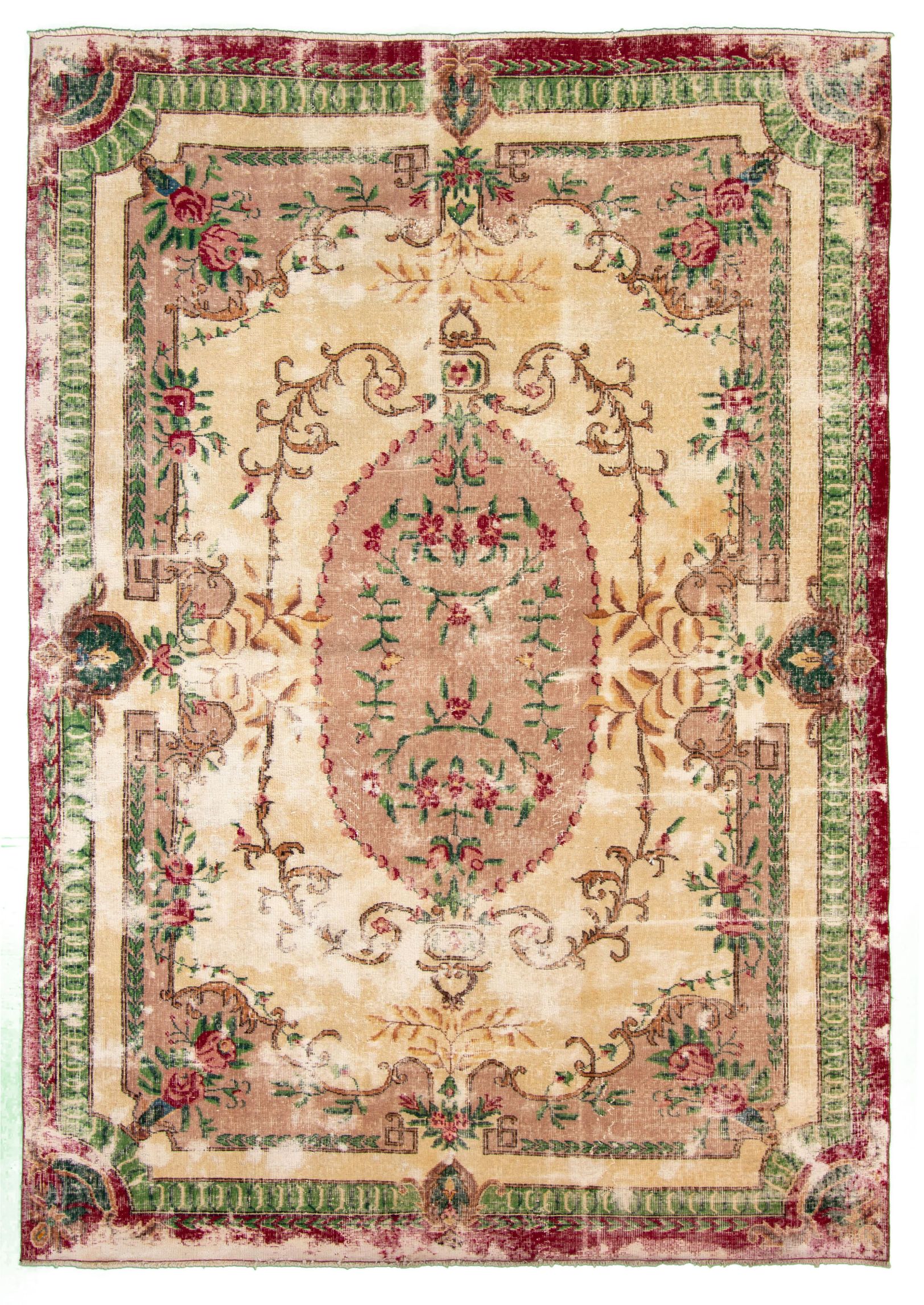 Hand-knotted Antalya Vintage   Rug 6'7" x 9'3" Size: 6'7" x 9'3"  