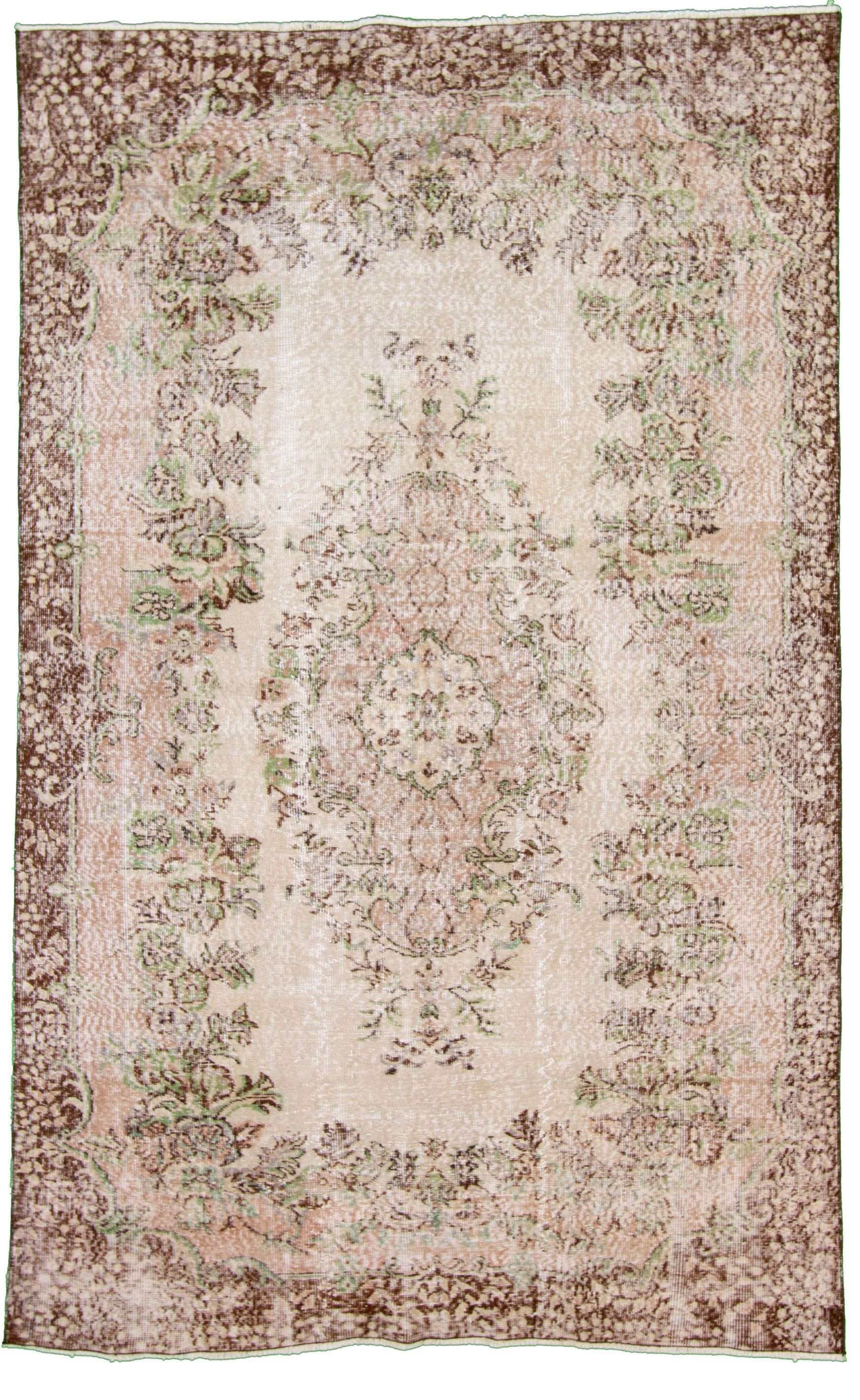 Hand-knotted Antalya Vintage Brown, Ivory  Rug 5'7" x 9'5" Size: 5'7" x 9'5"  