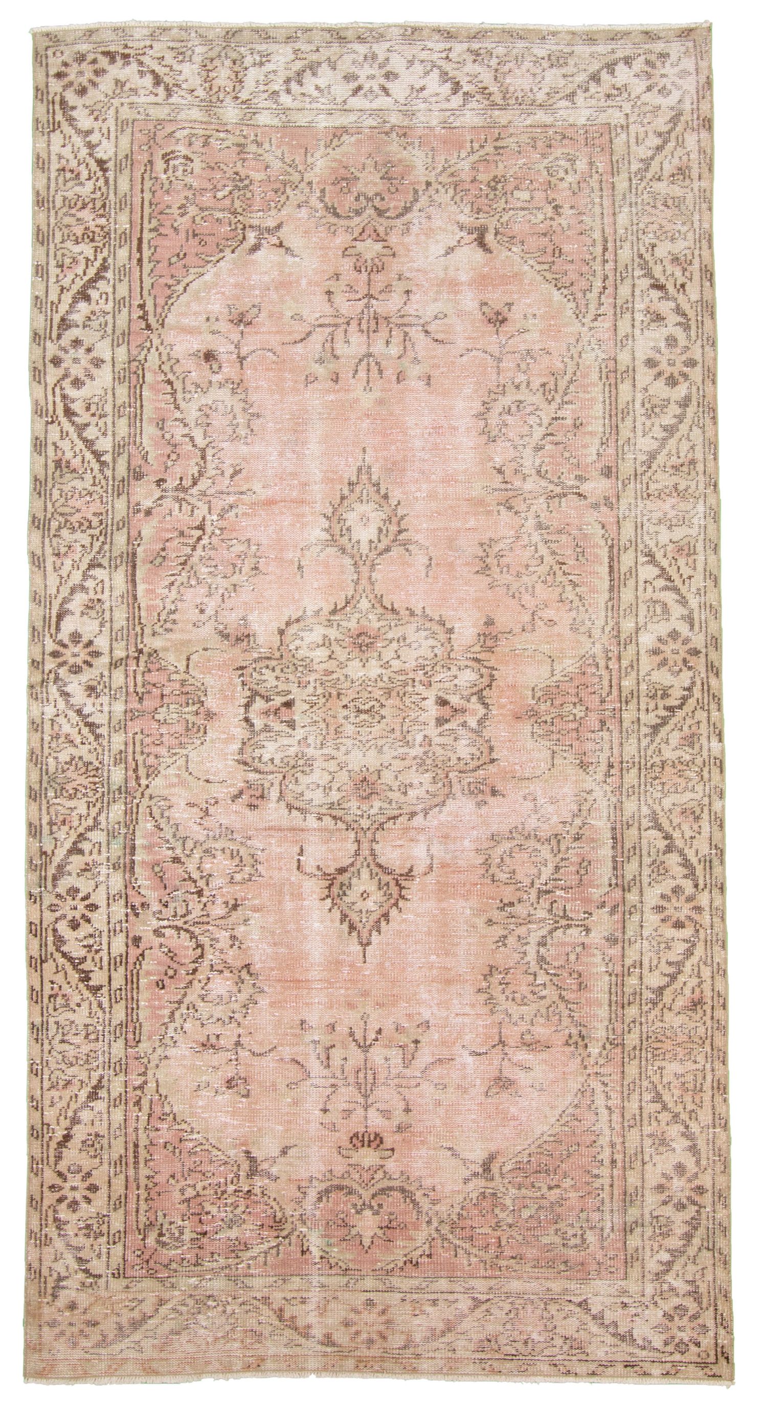 Hand-knotted Antalya Vintage   Rug 9'4" x 4'11" Size: 4'11" x 9'4"  