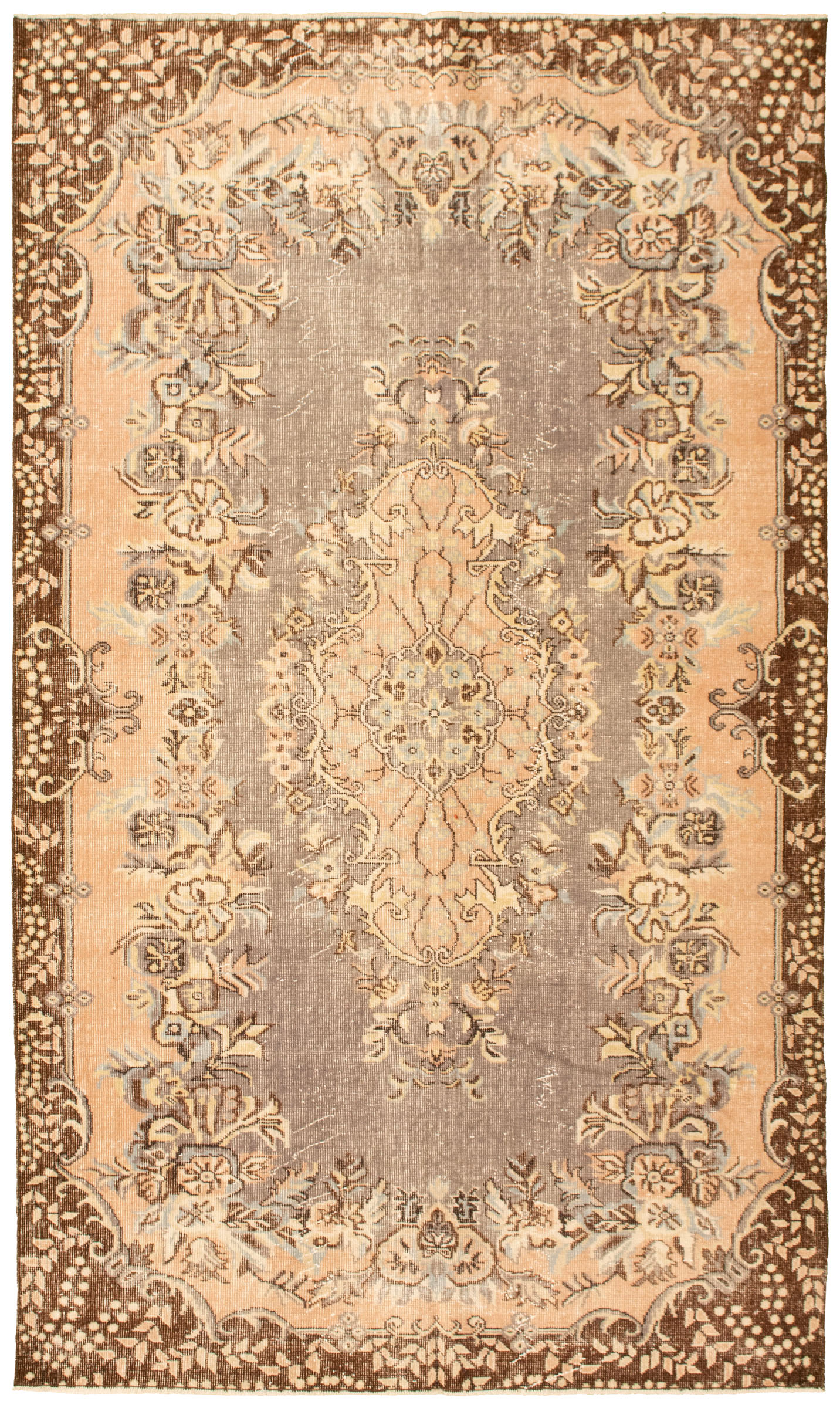 Hand-knotted Antalya Vintage   Rug 5'5" x 9'3" Size: 5'5" x 9'3"  