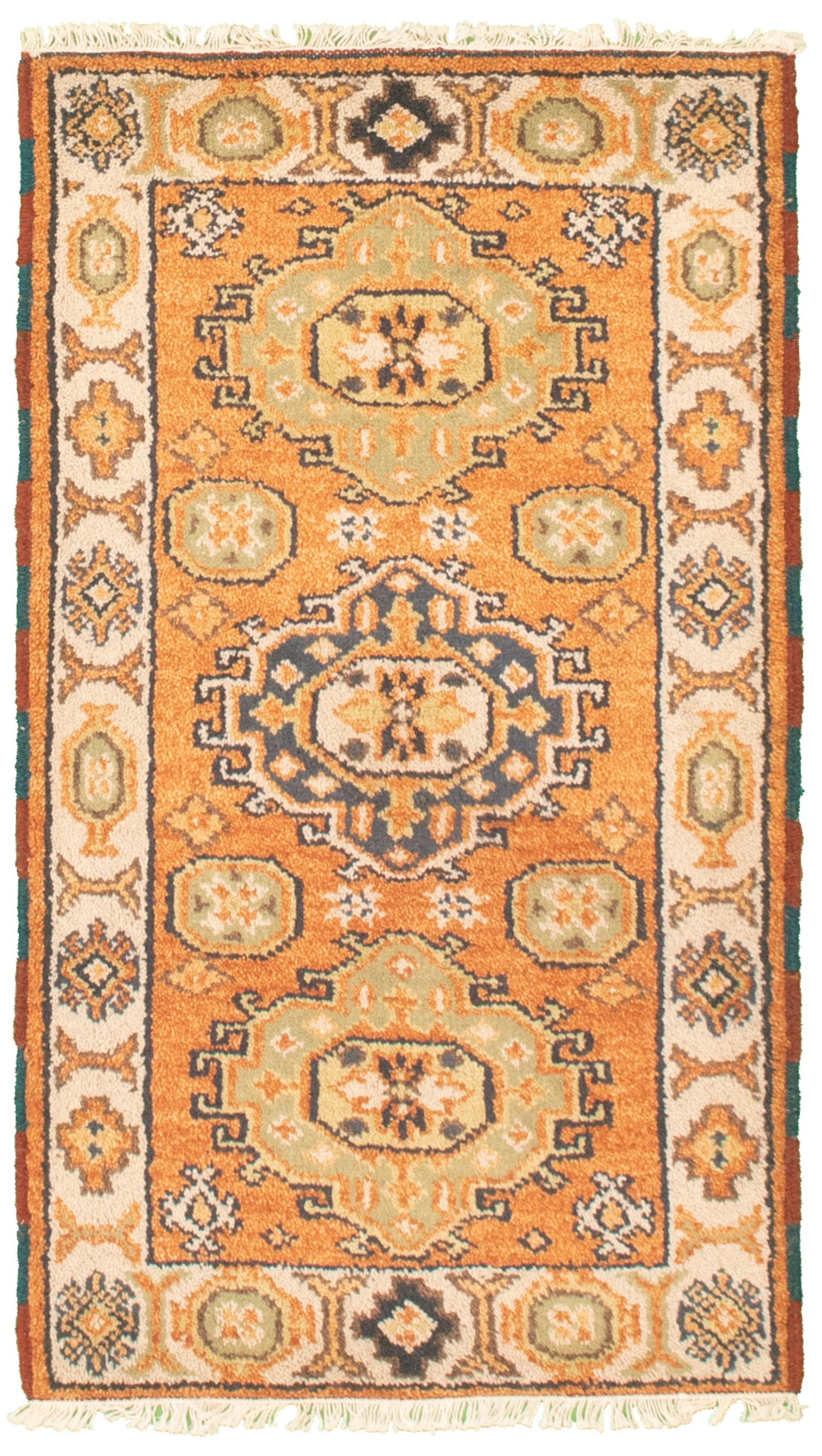 Hand-knotted Royal Kazak Copper Cotton Rug 2'1" x 4'0" (15) Size: 2'1" x 4'0"  