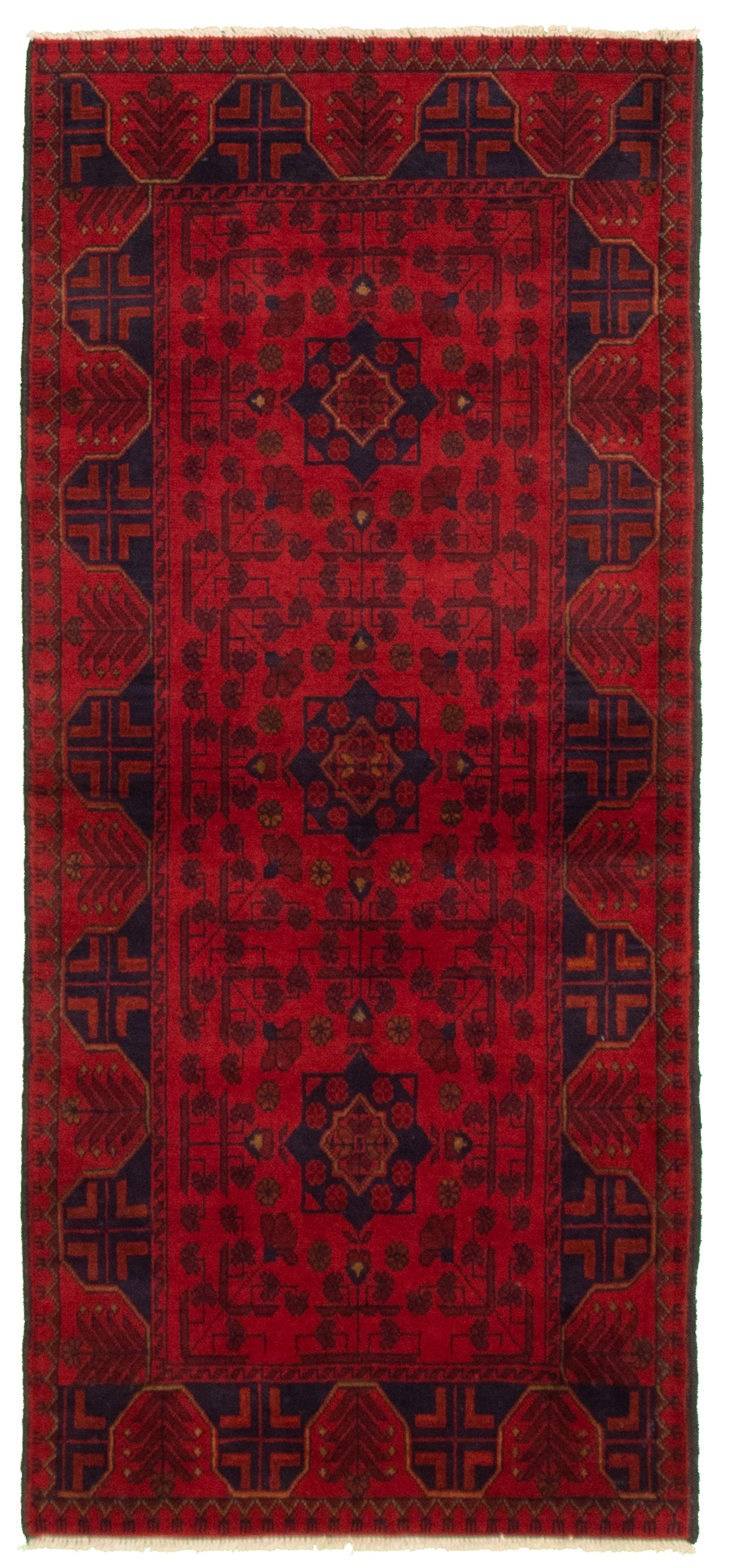 Hand-knotted Finest Khal Mohammadi Red  Rug 2'8" x 6'0"  Size: 2'8" x 6'0"  