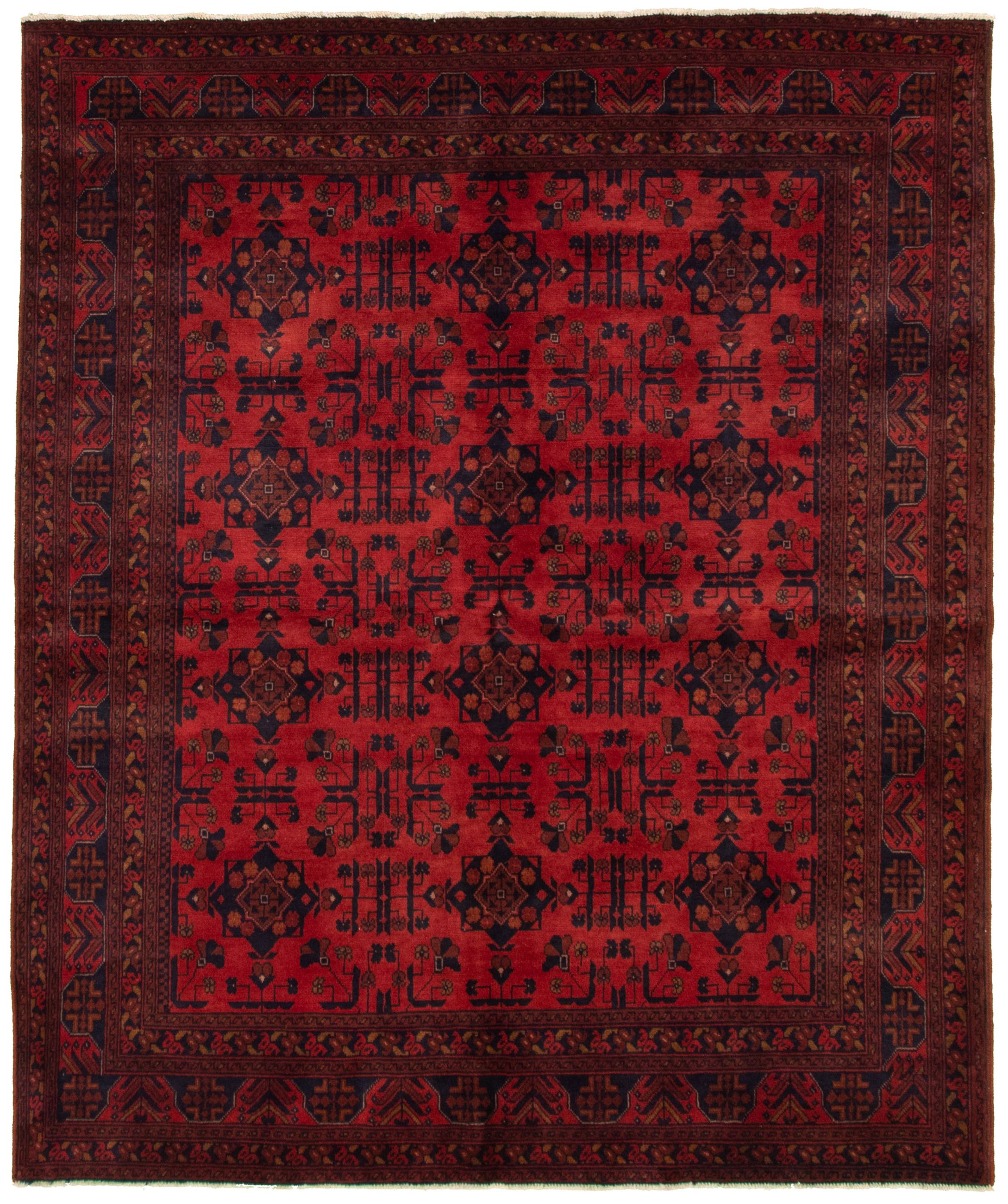 Hand-knotted Finest Khal Mohammadi Red  Rug 6'4" x 7'5" Size: 6'4" x 7'5"  