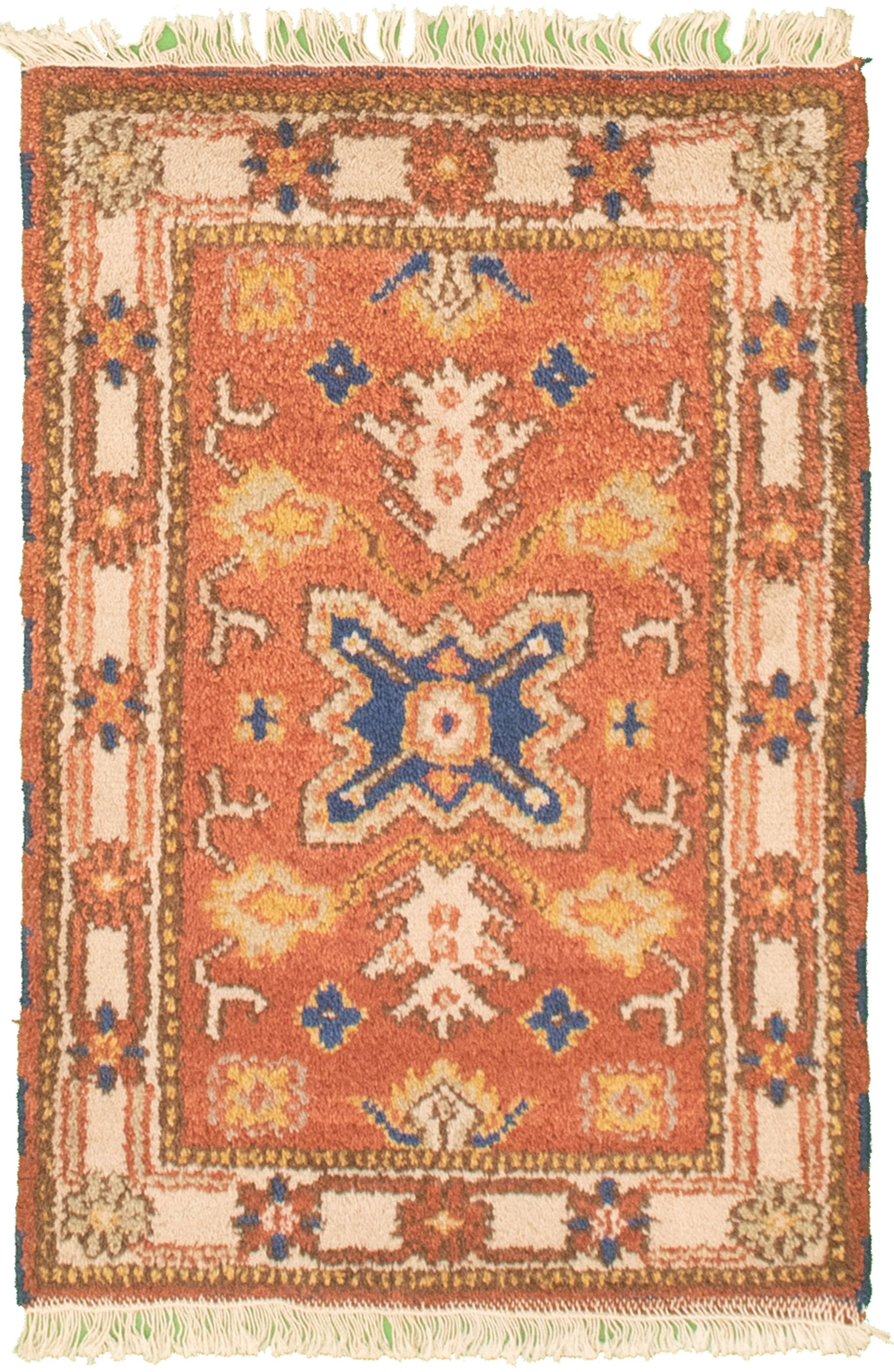 Hand-knotted Royal Kazak Dark Copper Cotton Rug 2'1" x 3'0"  Size: 2'1" x 3'0"  