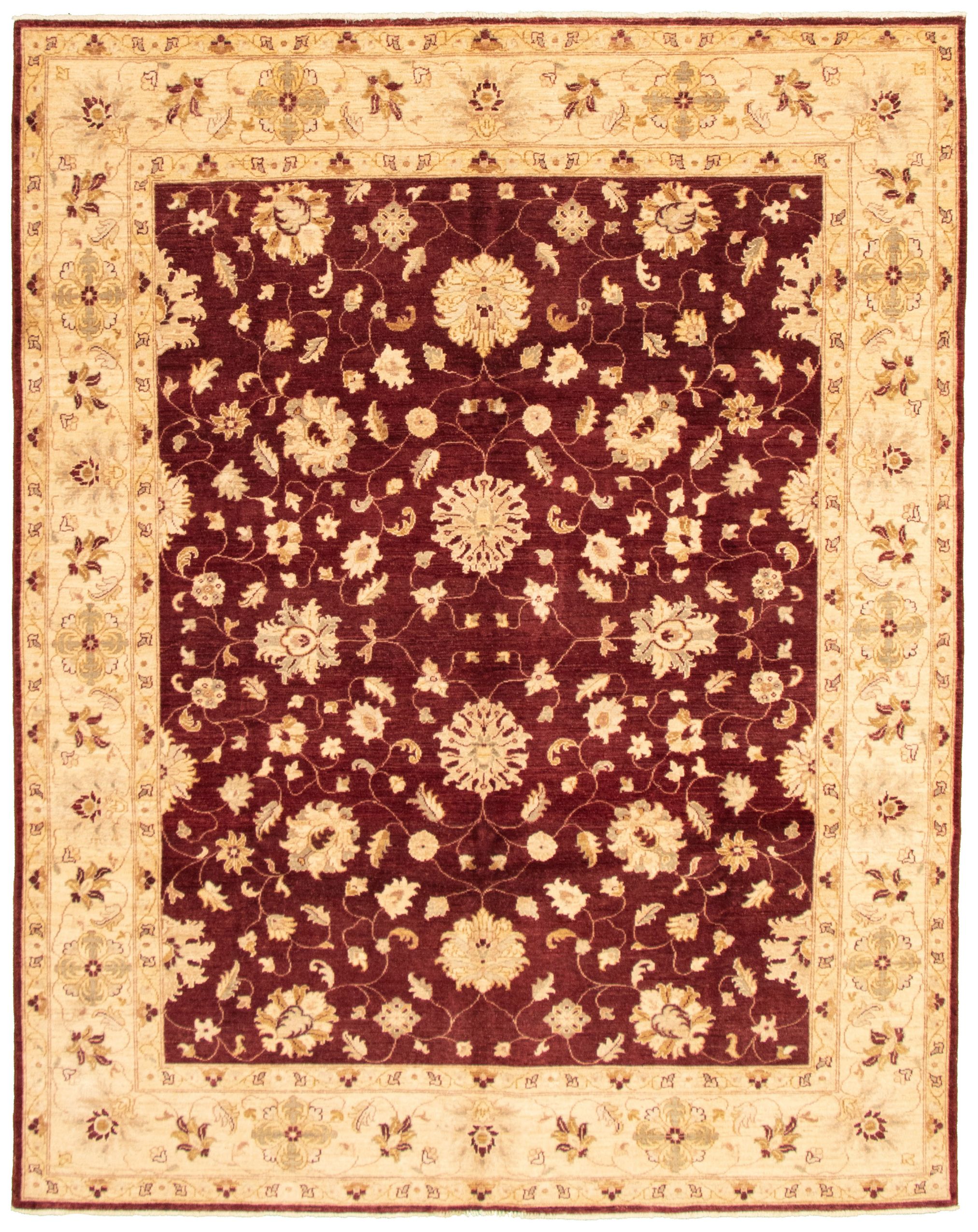 Hand-knotted Chobi Finest Dark Red Wool Rug 7'9" x 9'7" Size: 7'9" x 9'7"  