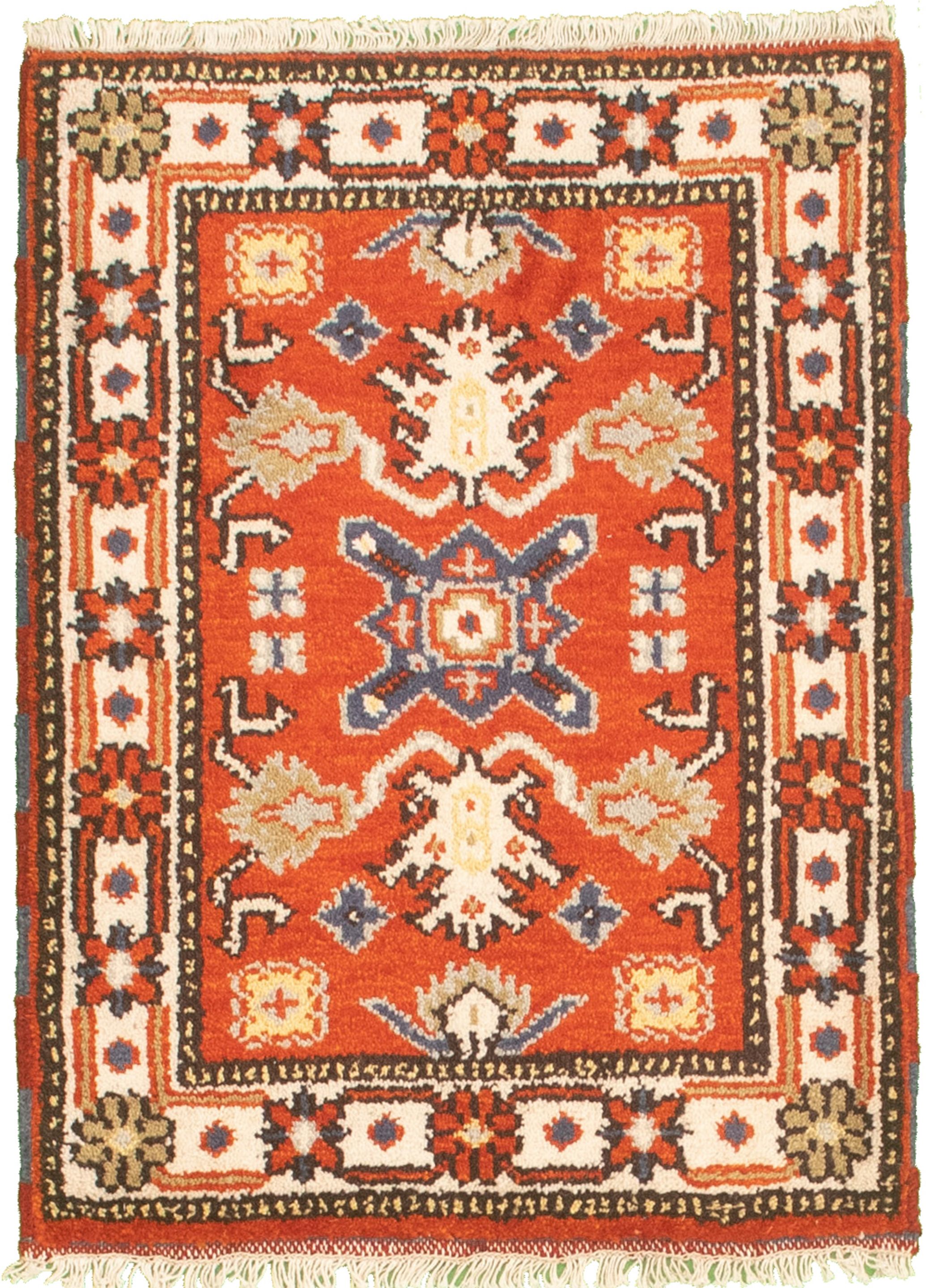 Hand-knotted Royal Kazak Dark Copper Cotton Rug 2'1" x 3'0"  Size: 2'1" x 3'0"  